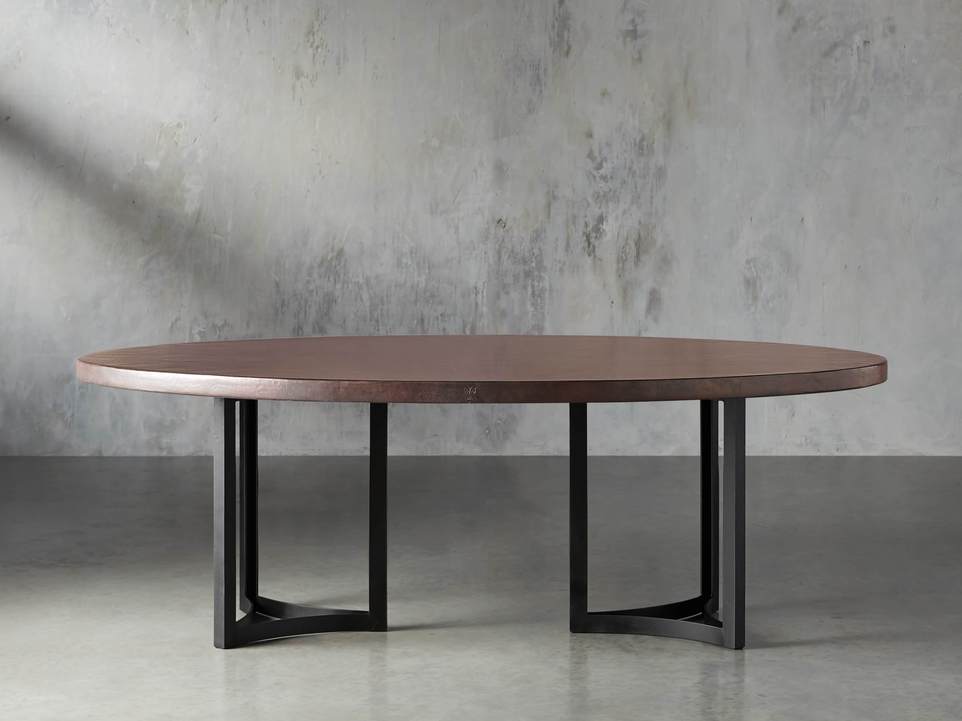 Chocolate Copper 90" x 52" Table with Lyon Base in Black