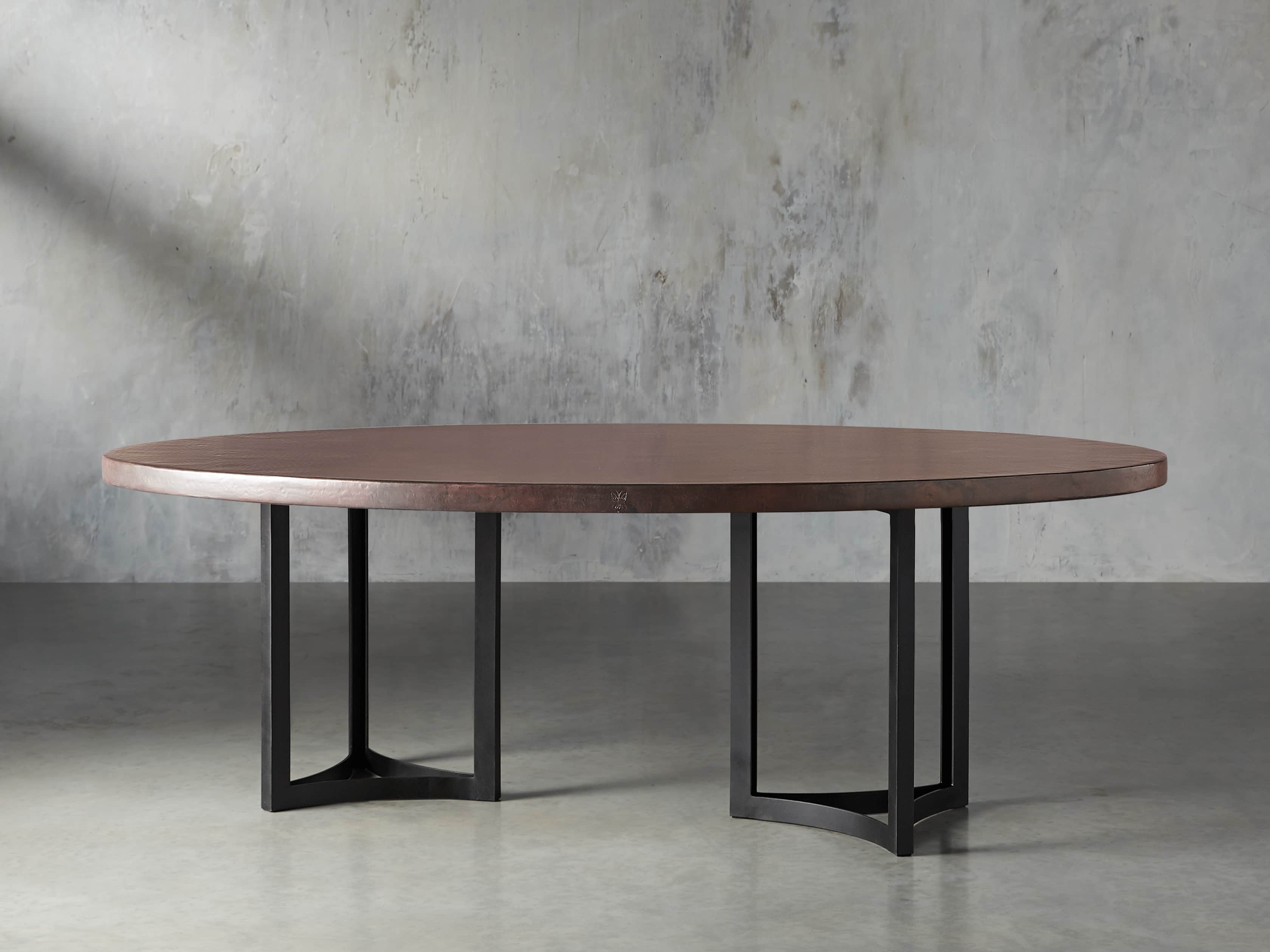 Chocolate Copper 90" x 52" Table with Lyon Base in Black