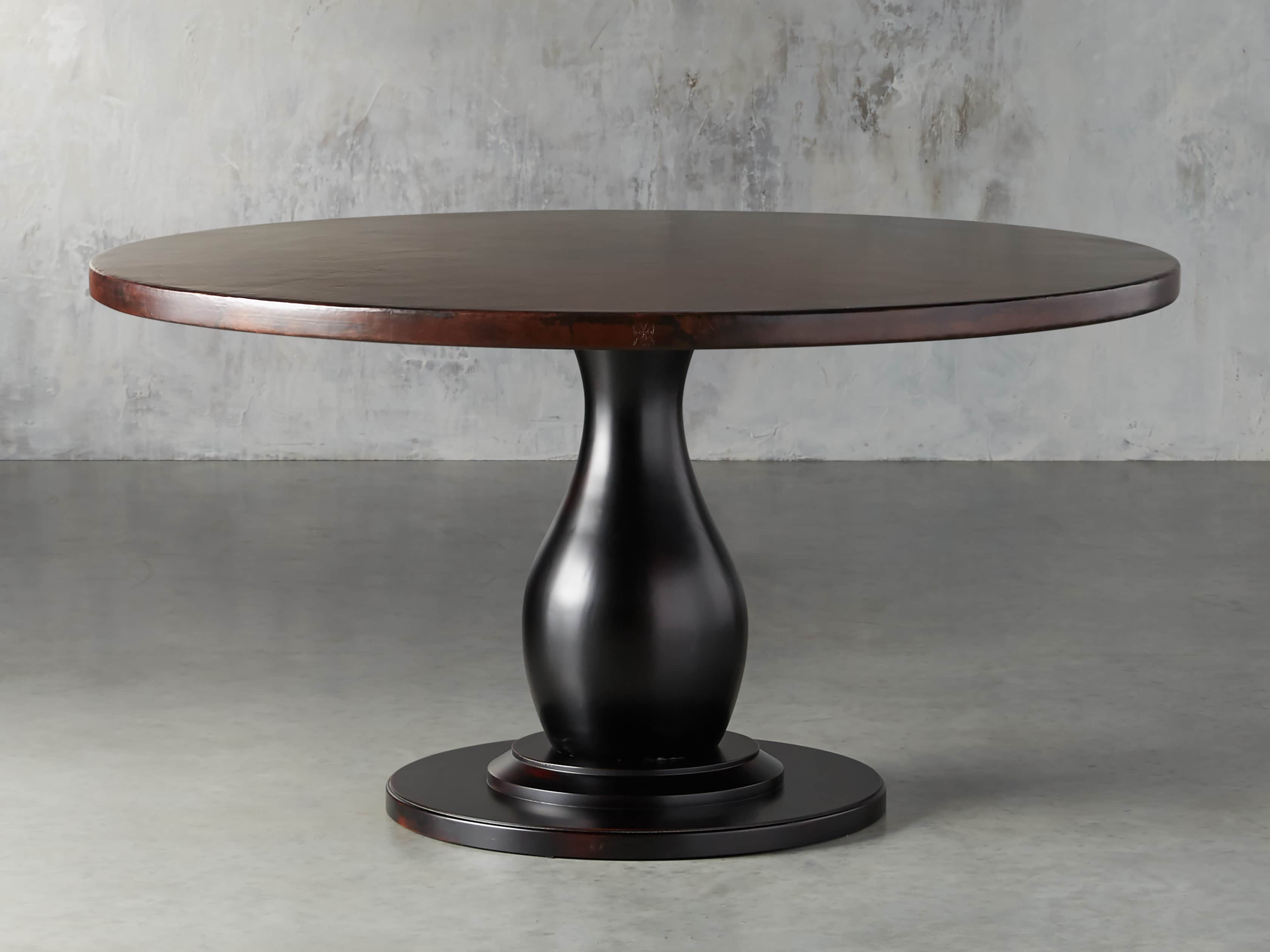 View the Recycled Metal Dining Table with Trieste Base | Variant: CHOCOLATE COPPER