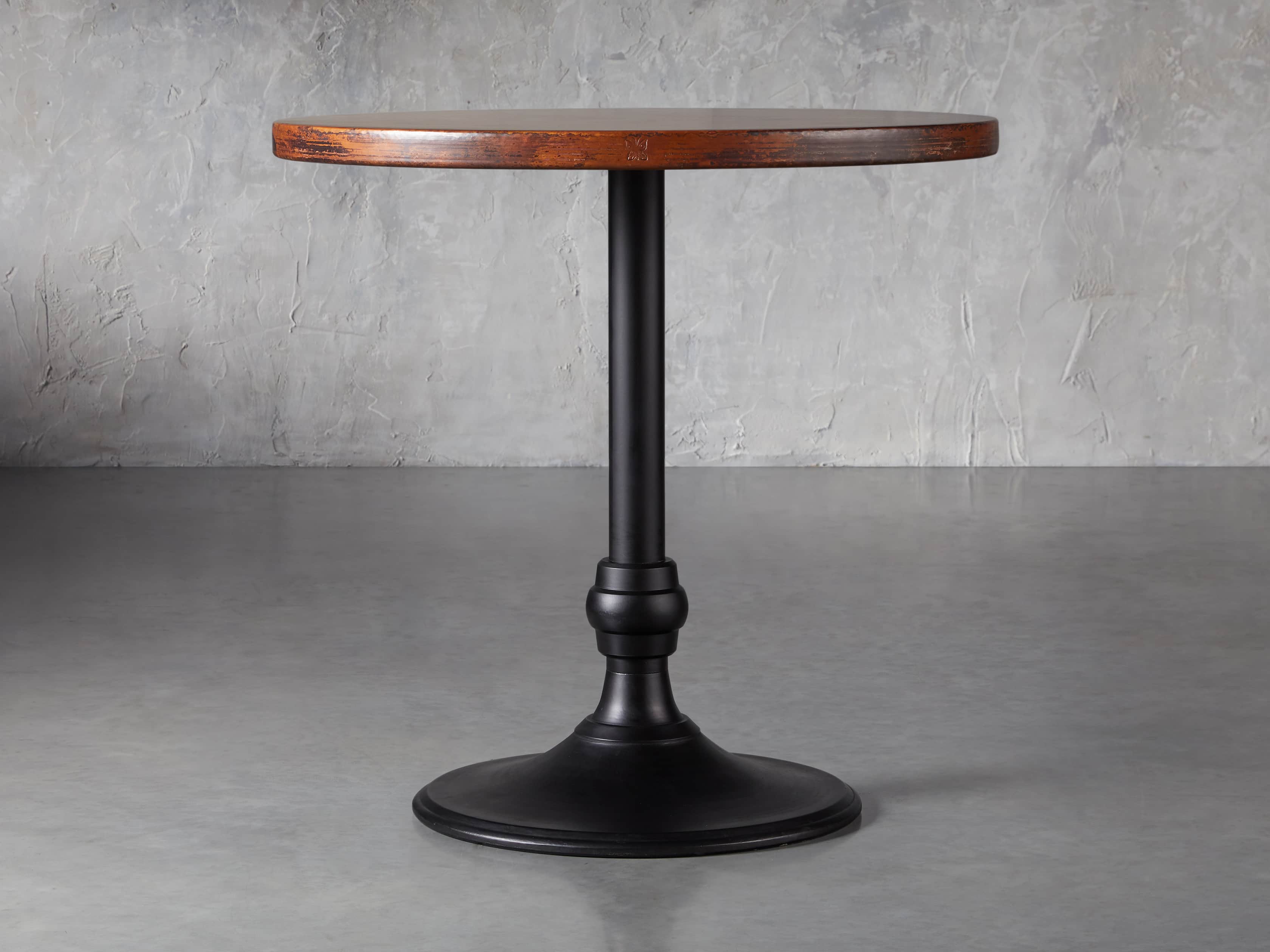 View the Recycled Metal Counter Table with Wade Black Base | Variant: COPPER