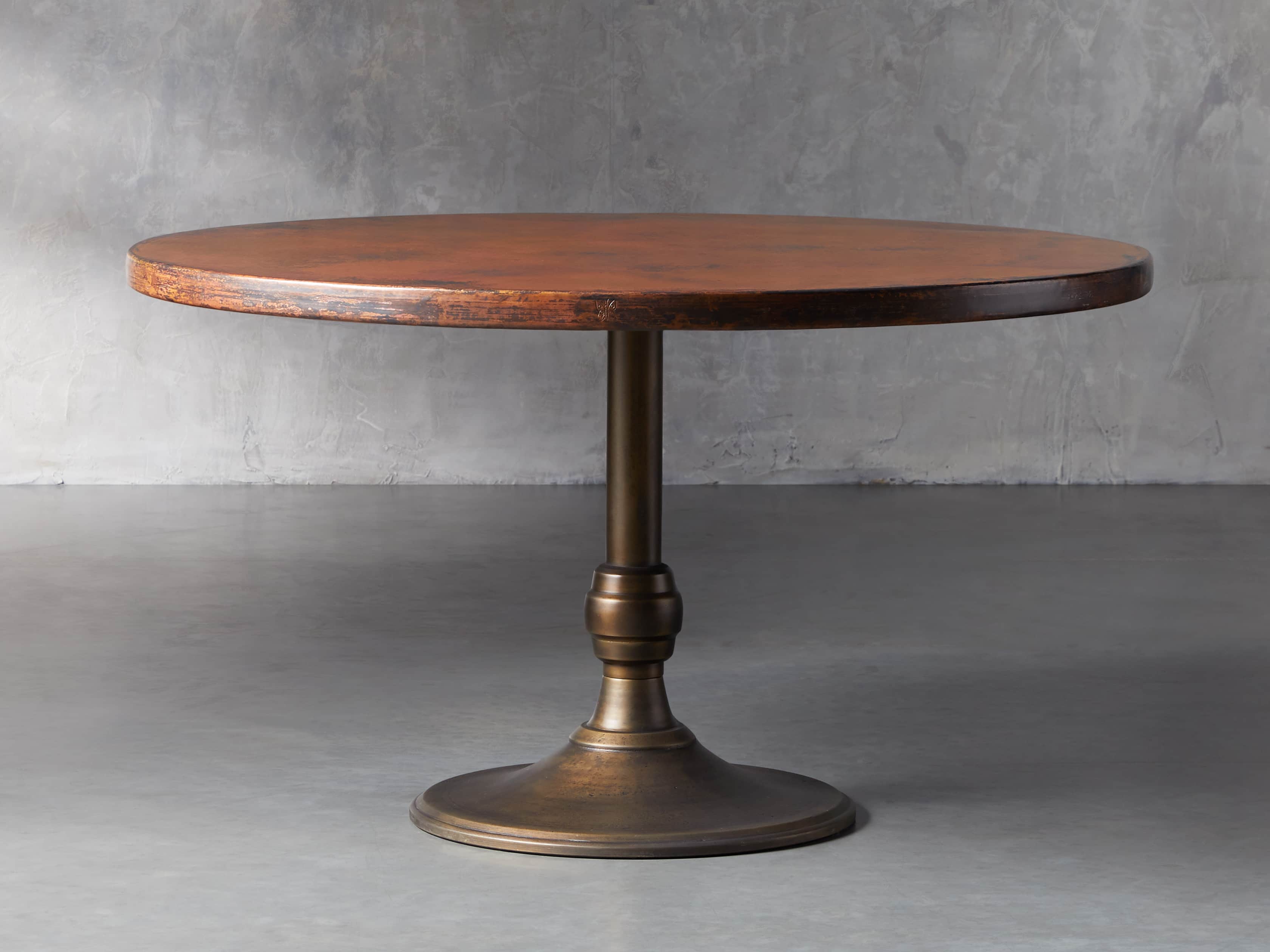 Recycled Metal Dining Table With Wade, Recycled Round Dining Table
