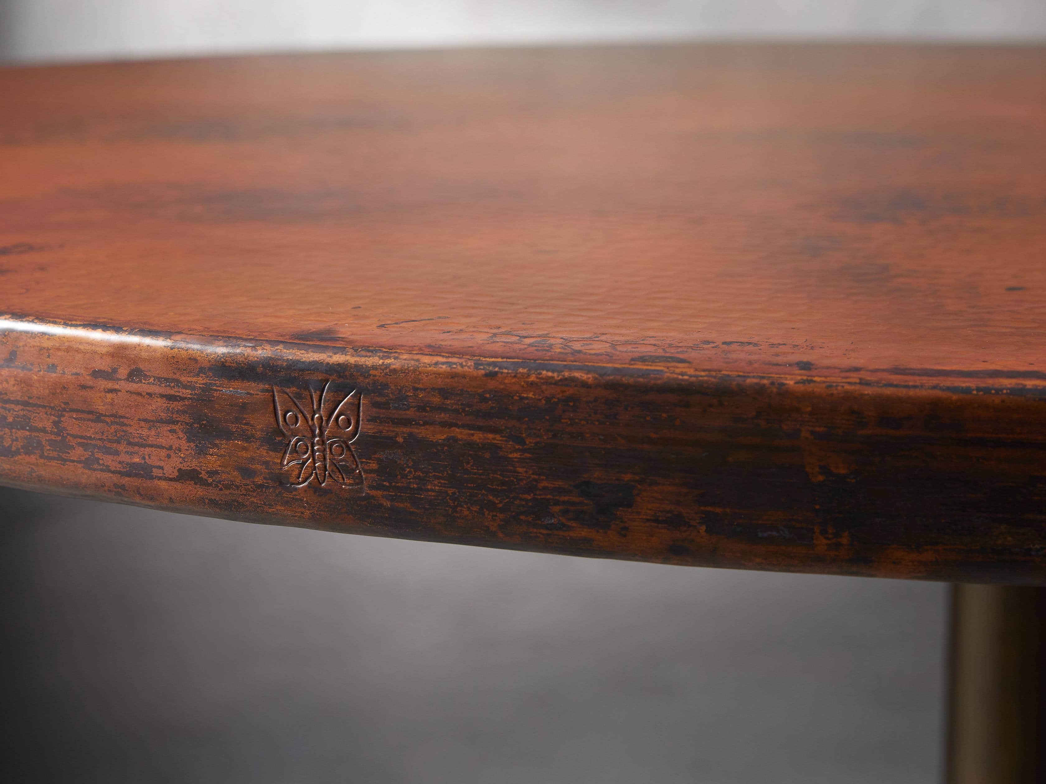 Wade 48" Copper Round Dining Table, slide 2 of 7