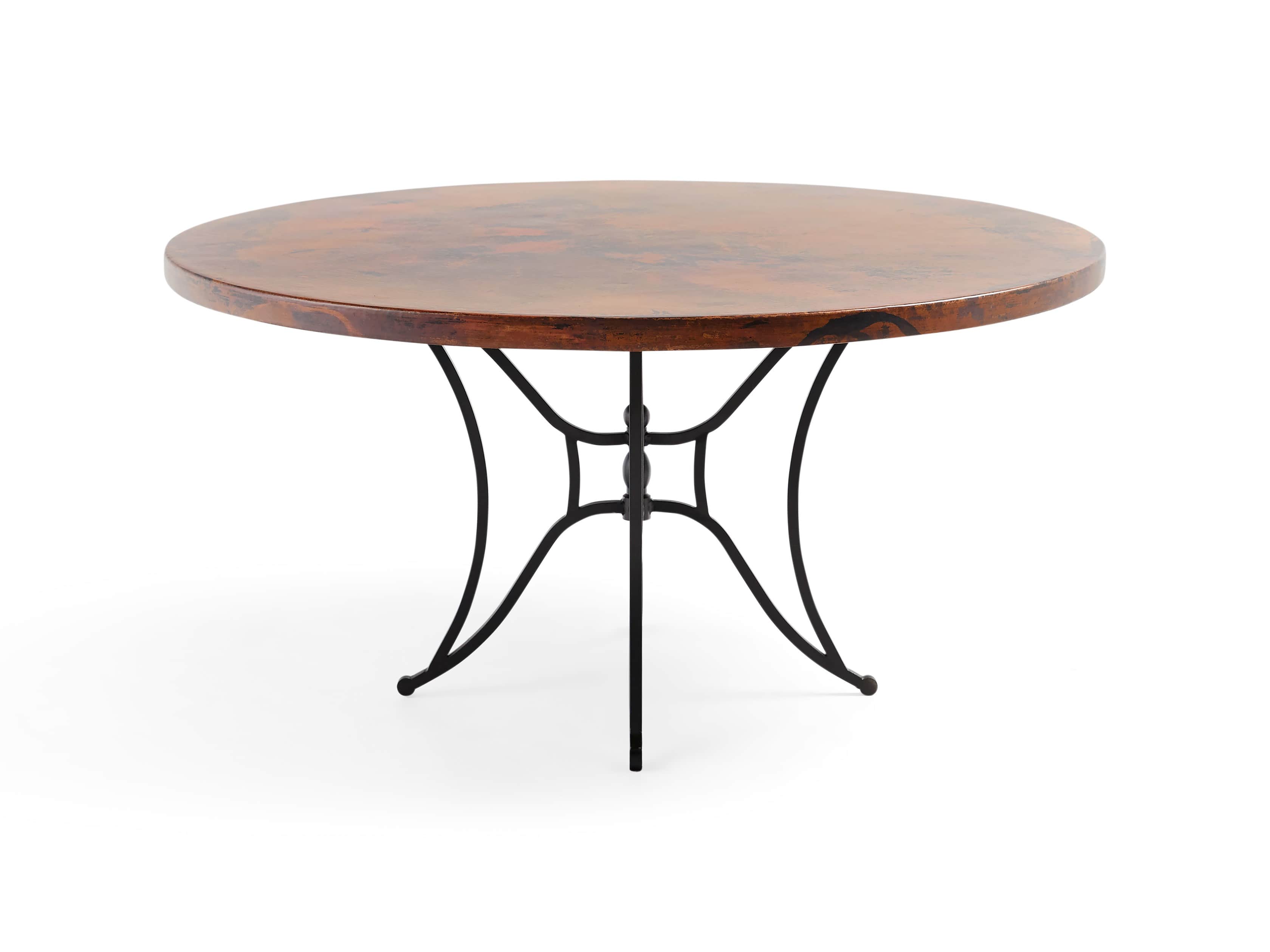 Copper 60" Round Table Top With Kenya Dining Base