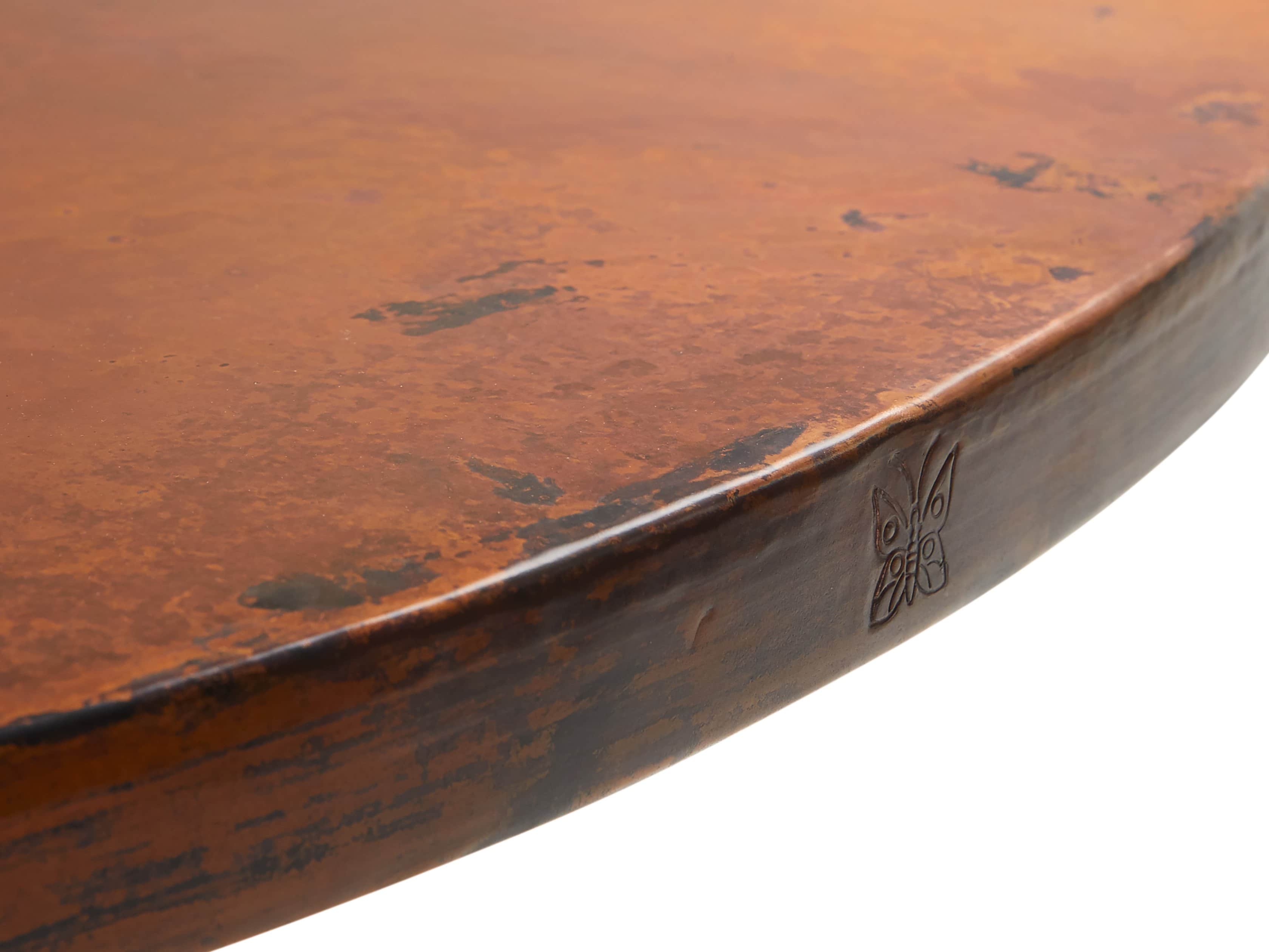 Copper 60" Round Table Top With Kenya Dining Base