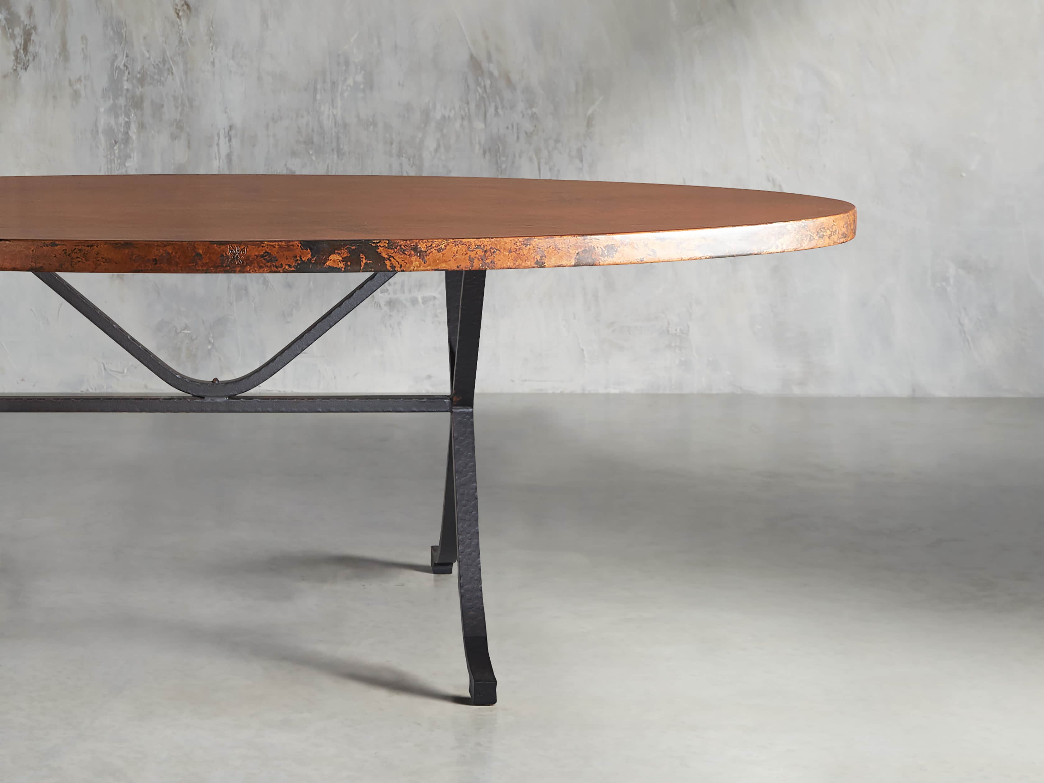 Copper 52" X 90" Oval Dining Table with Arvada Base