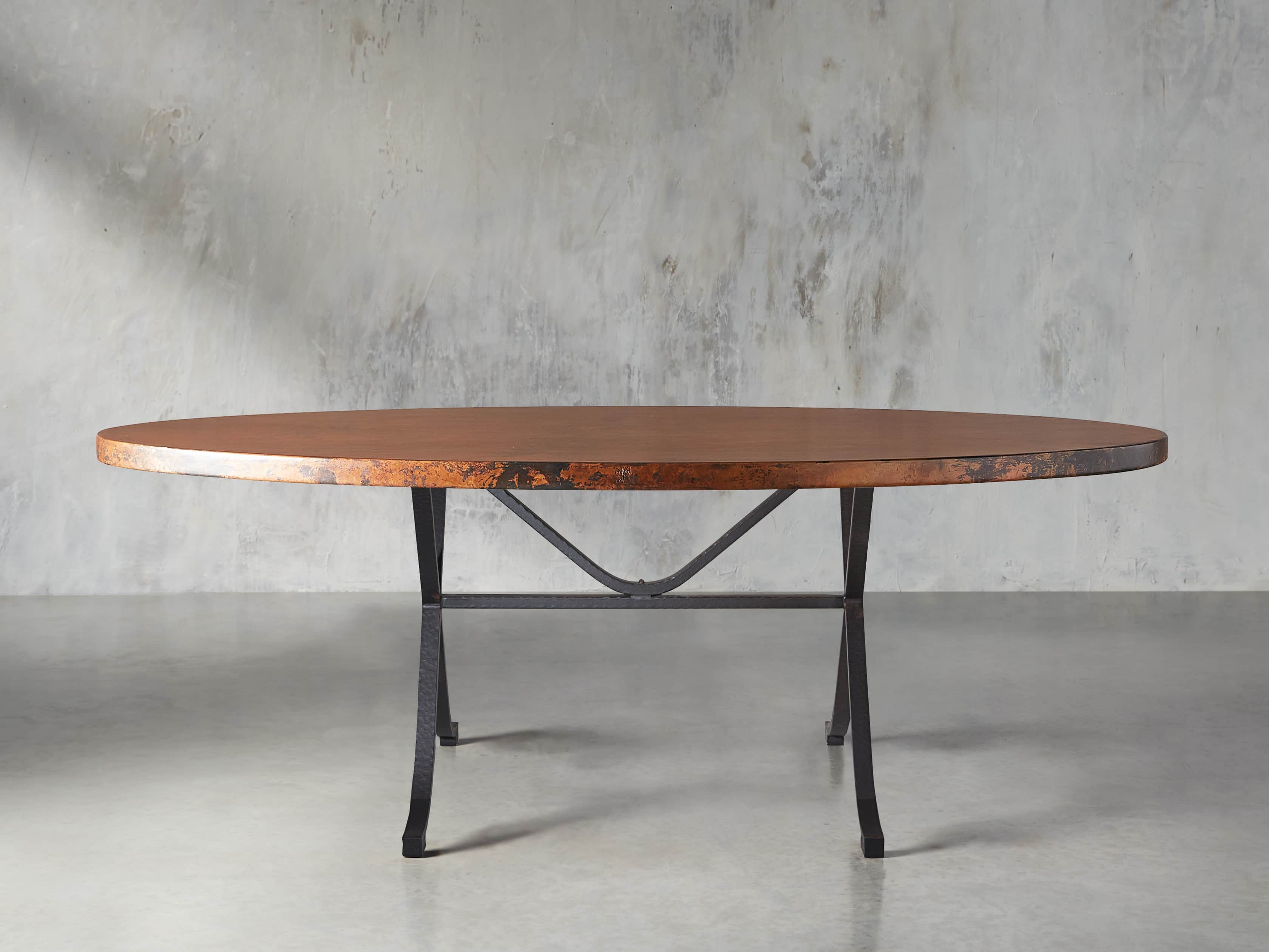Copper 52" X 90" Oval Dining Table with Arvada Base