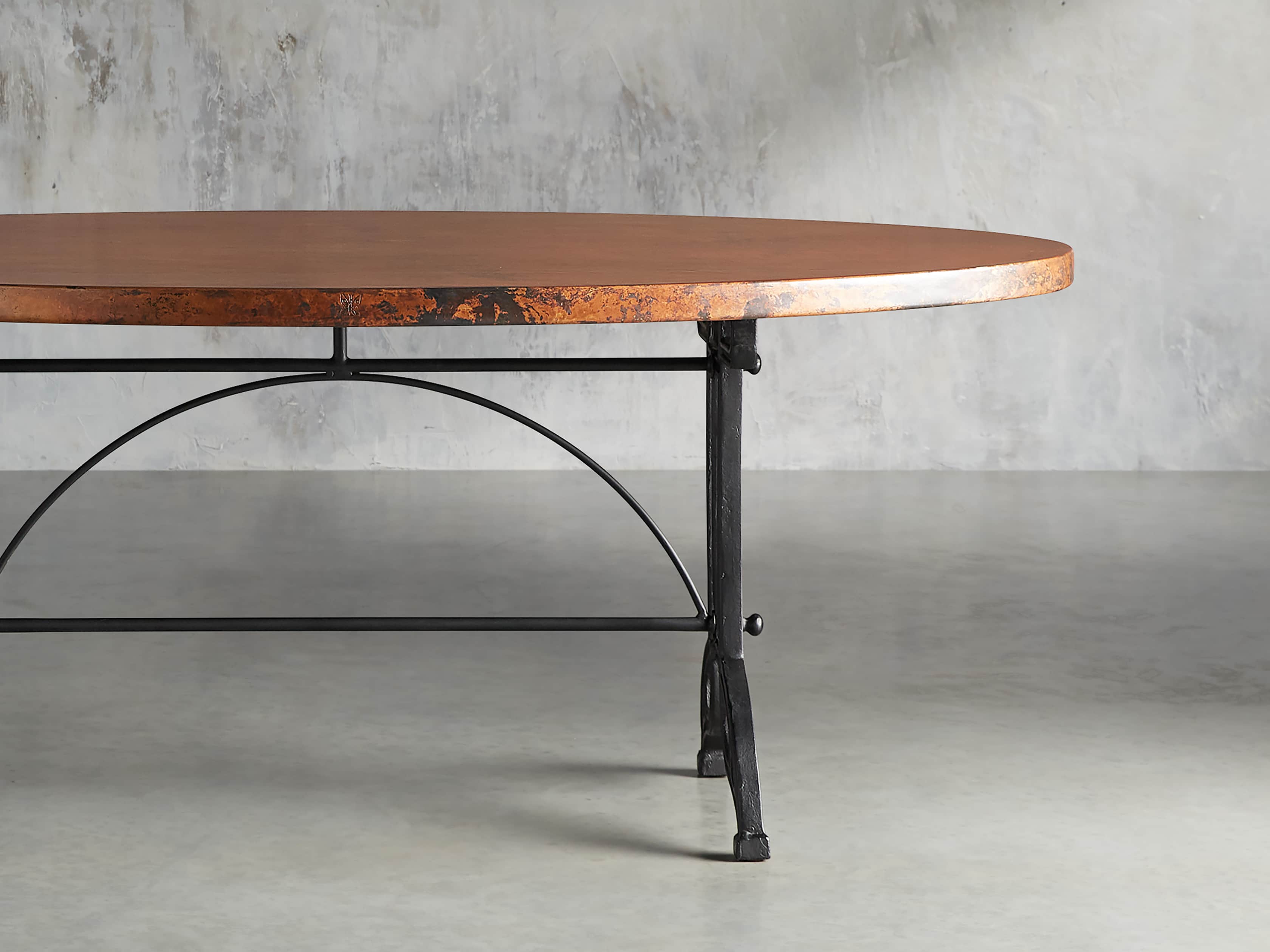 Copper 44" X 77" Oval Dining Table With Chantel Base, slide 1 of 7