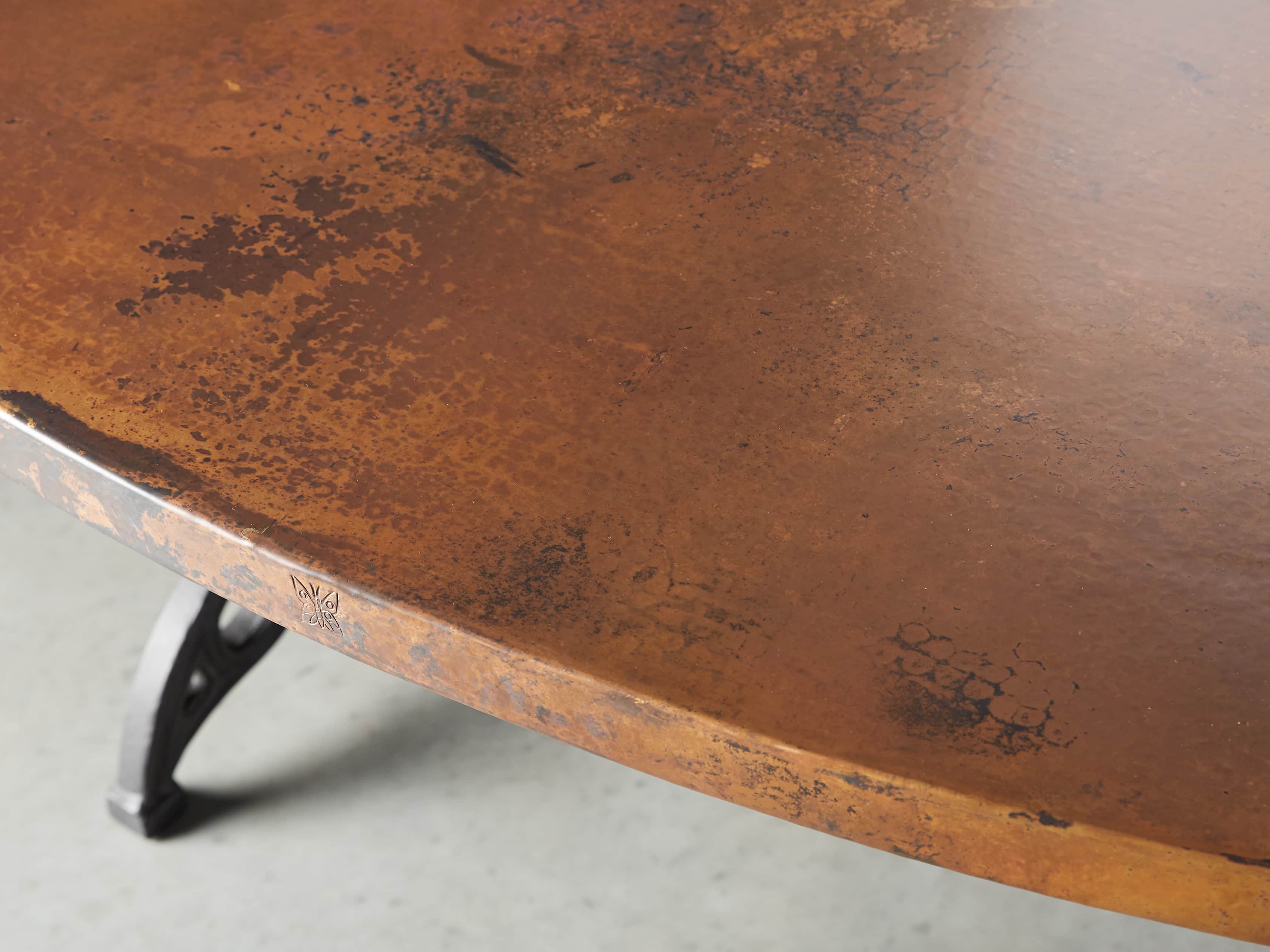 Copper 44" X 77" Oval Dining Table With Chantel Base, slide 5 of 7