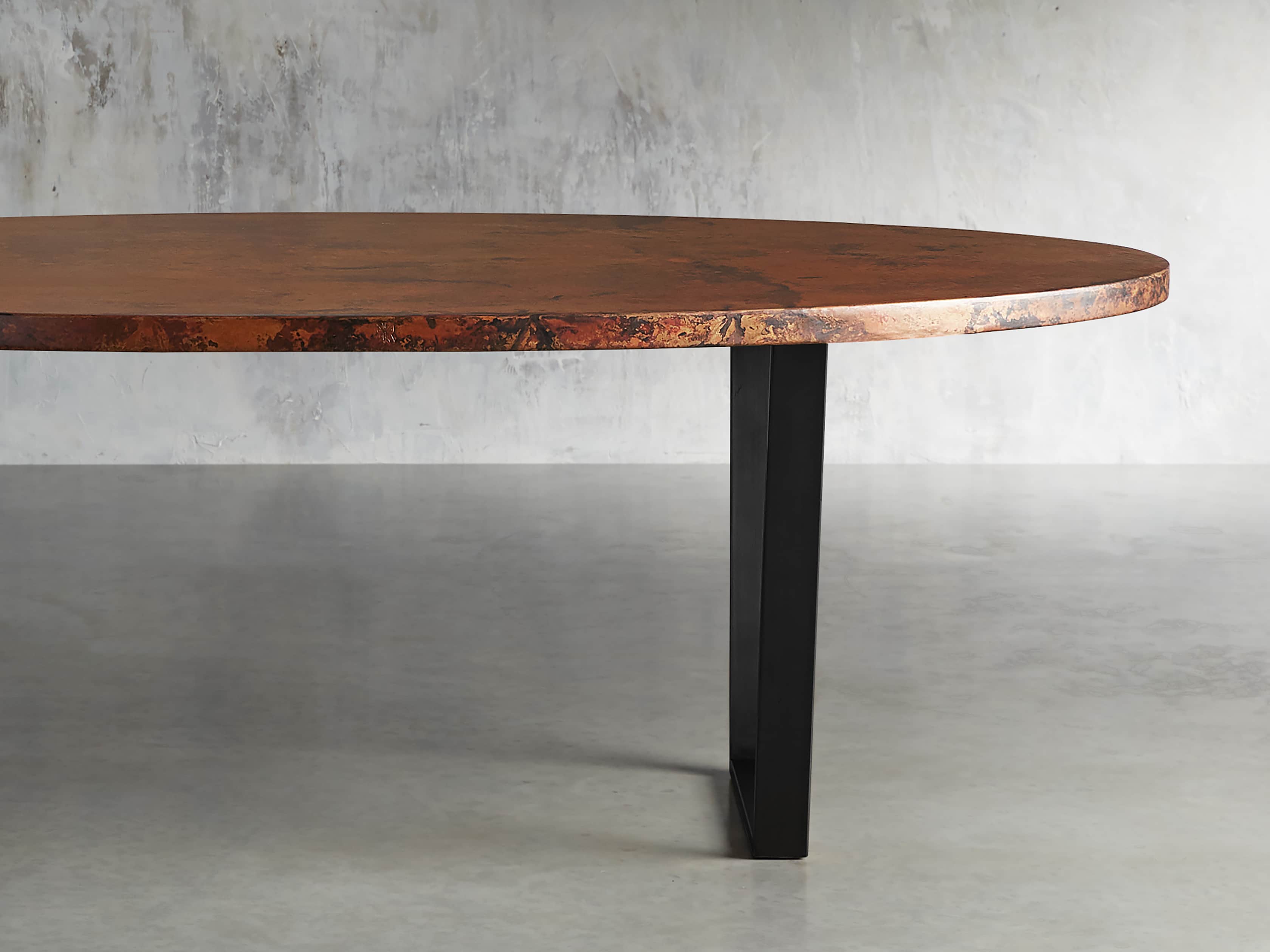View the Recycled Metal Dining Table with Hardyn Base | Variant: COPPER