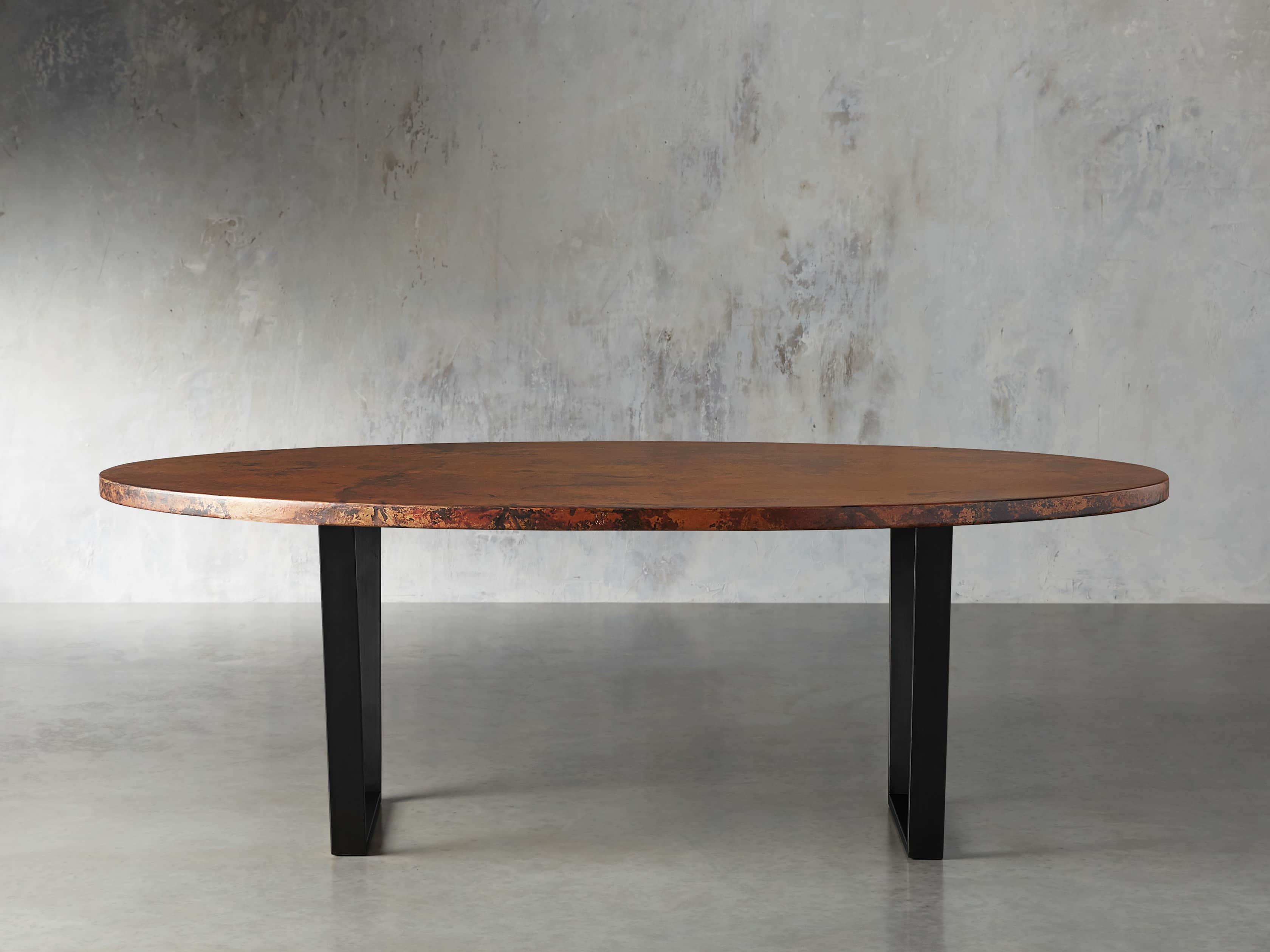 Copper 77" x 44" Dining Table with Hardyn Base in Black, slide 3 of 9