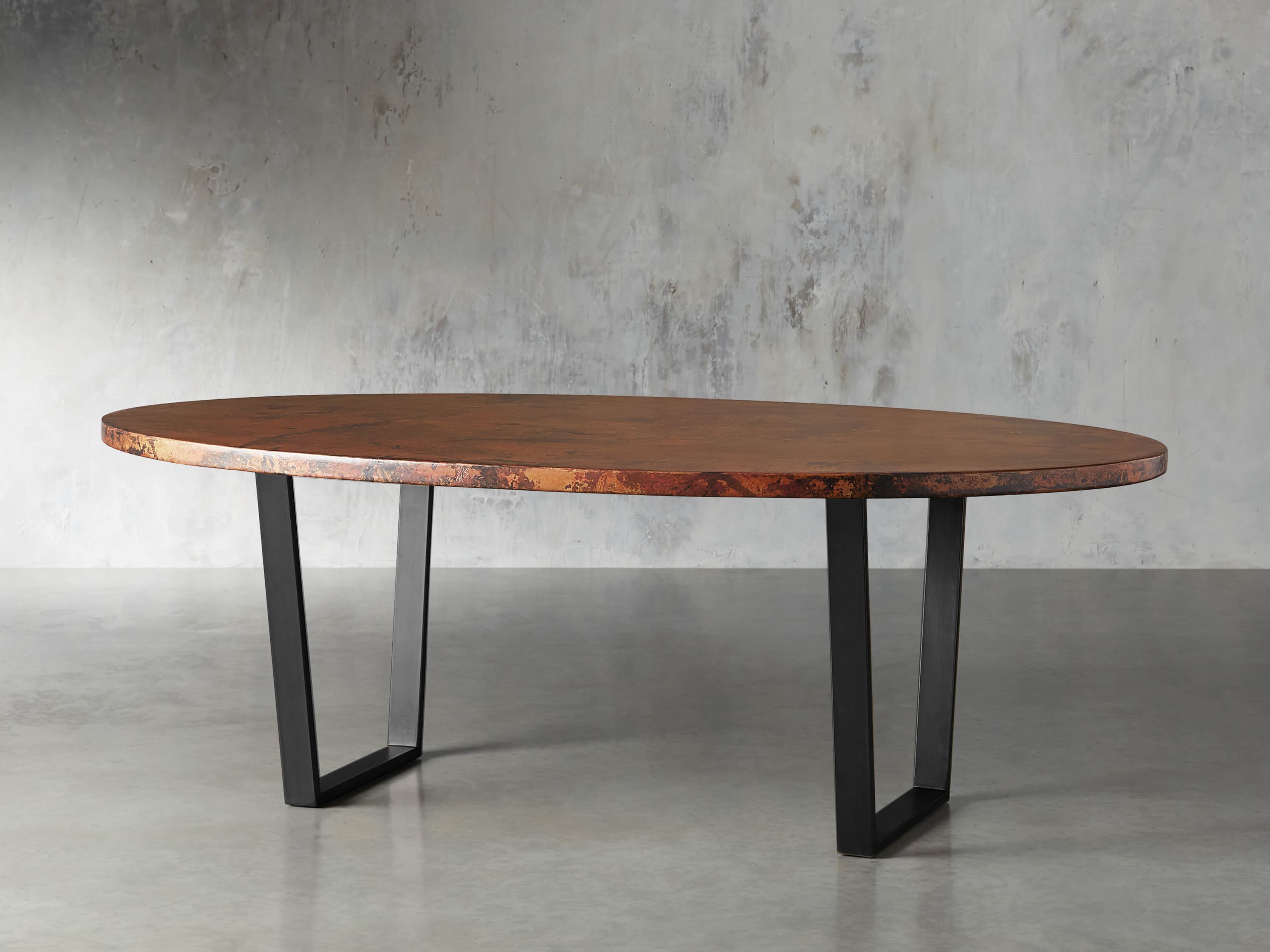 Copper 77" x 44" Dining Table with Hardyn Base in Black, slide 4 of 9