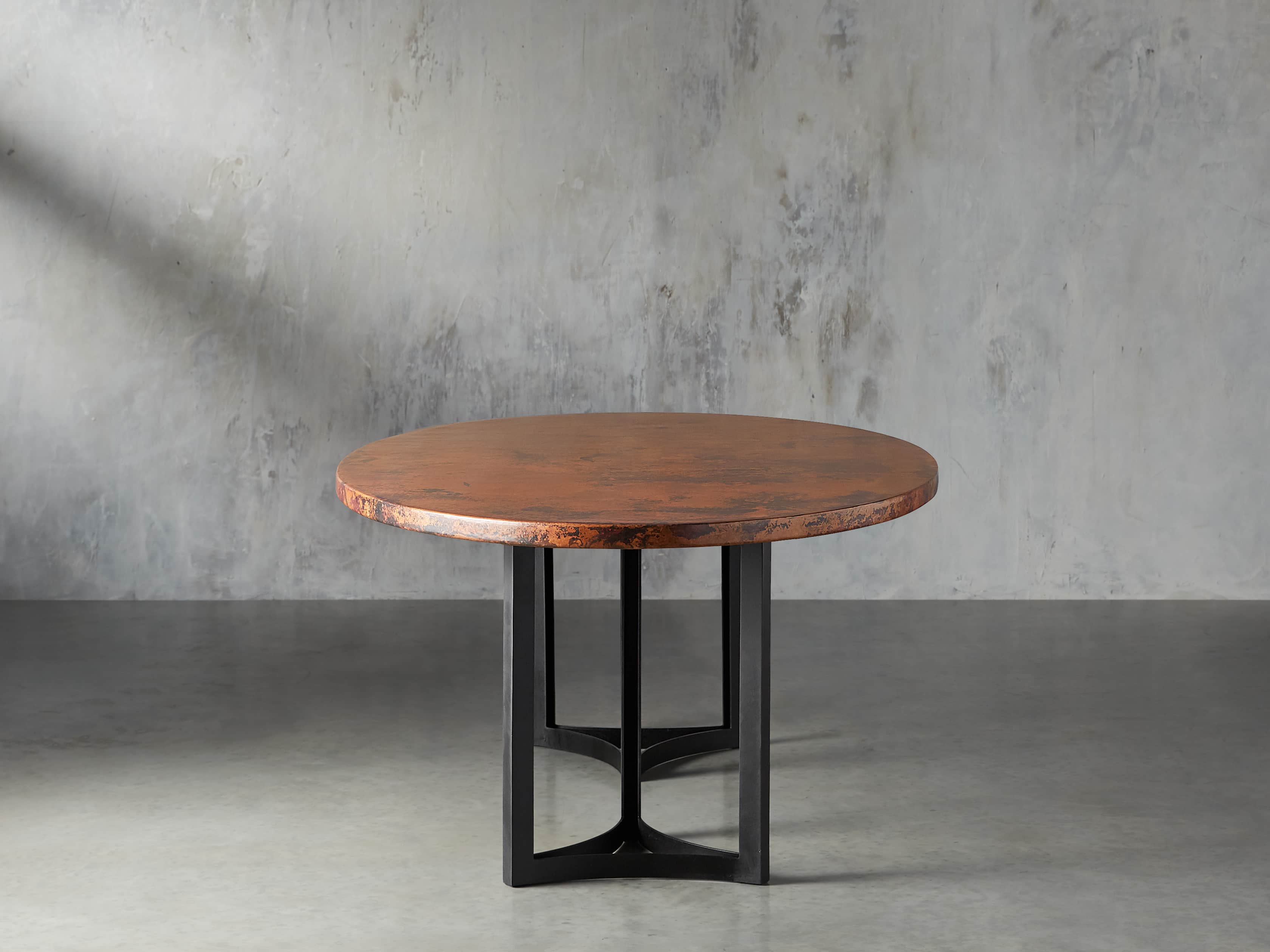 77" x 44" Copper Table with Lyon Base in Black, slide 5 of 10