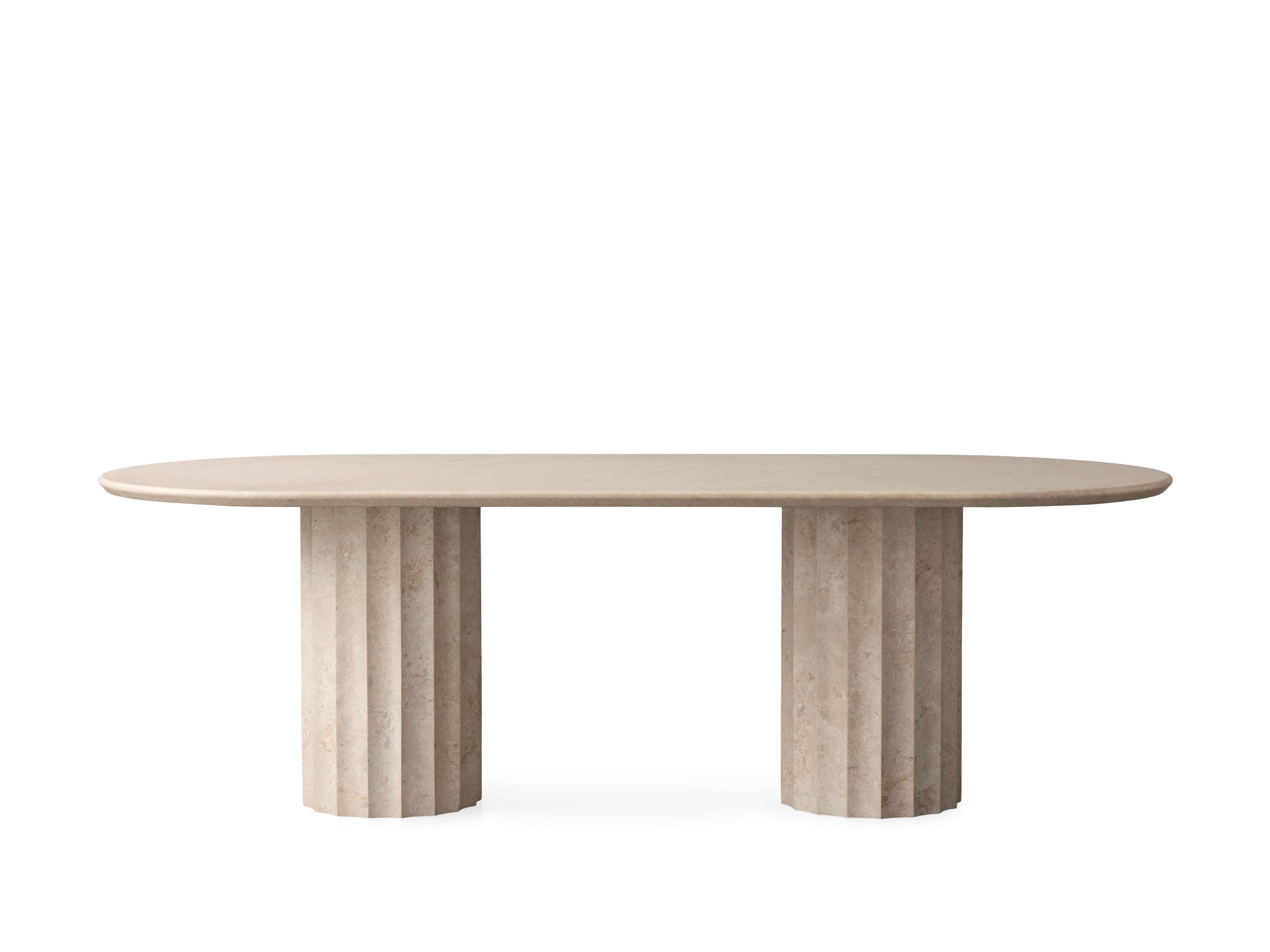 Danae Dining Table in Stone in Natural Arhaus