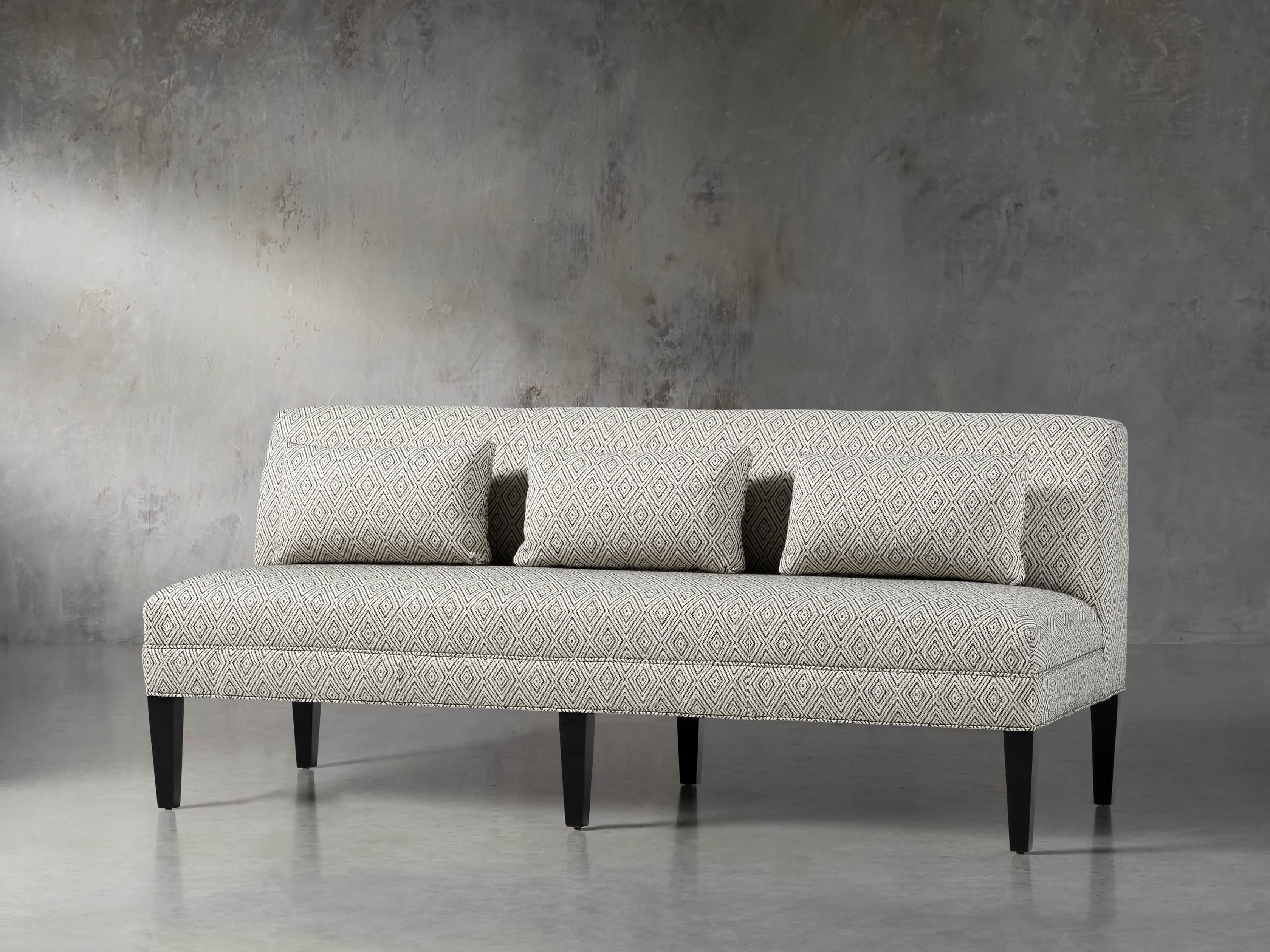 Eaton Upholstered 80" Non-Tufted Settee in Davos Night, slide 2 of 5