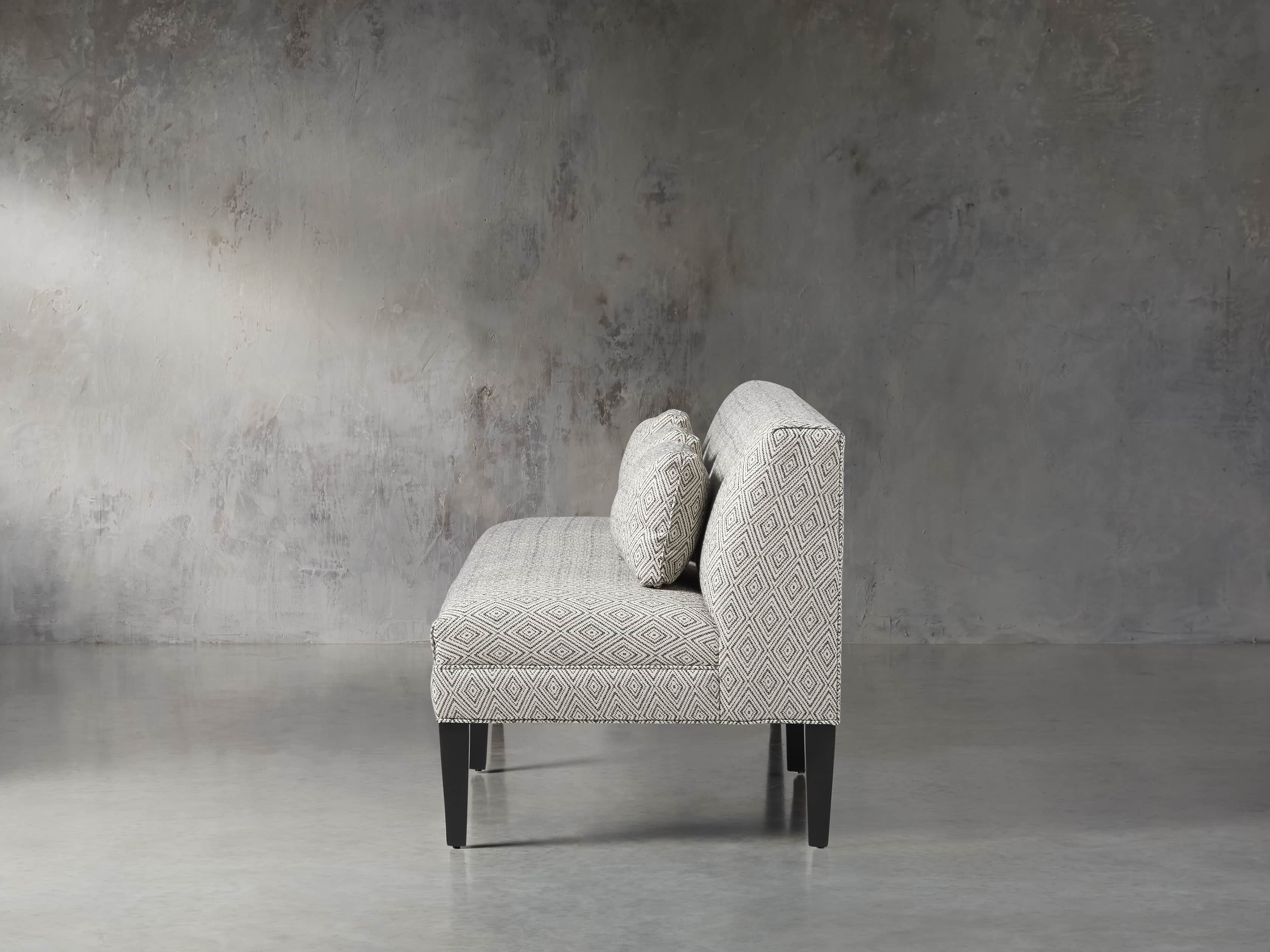 Eaton Upholstered 80" Non-Tufted Settee in Davos Night, slide 3 of 5