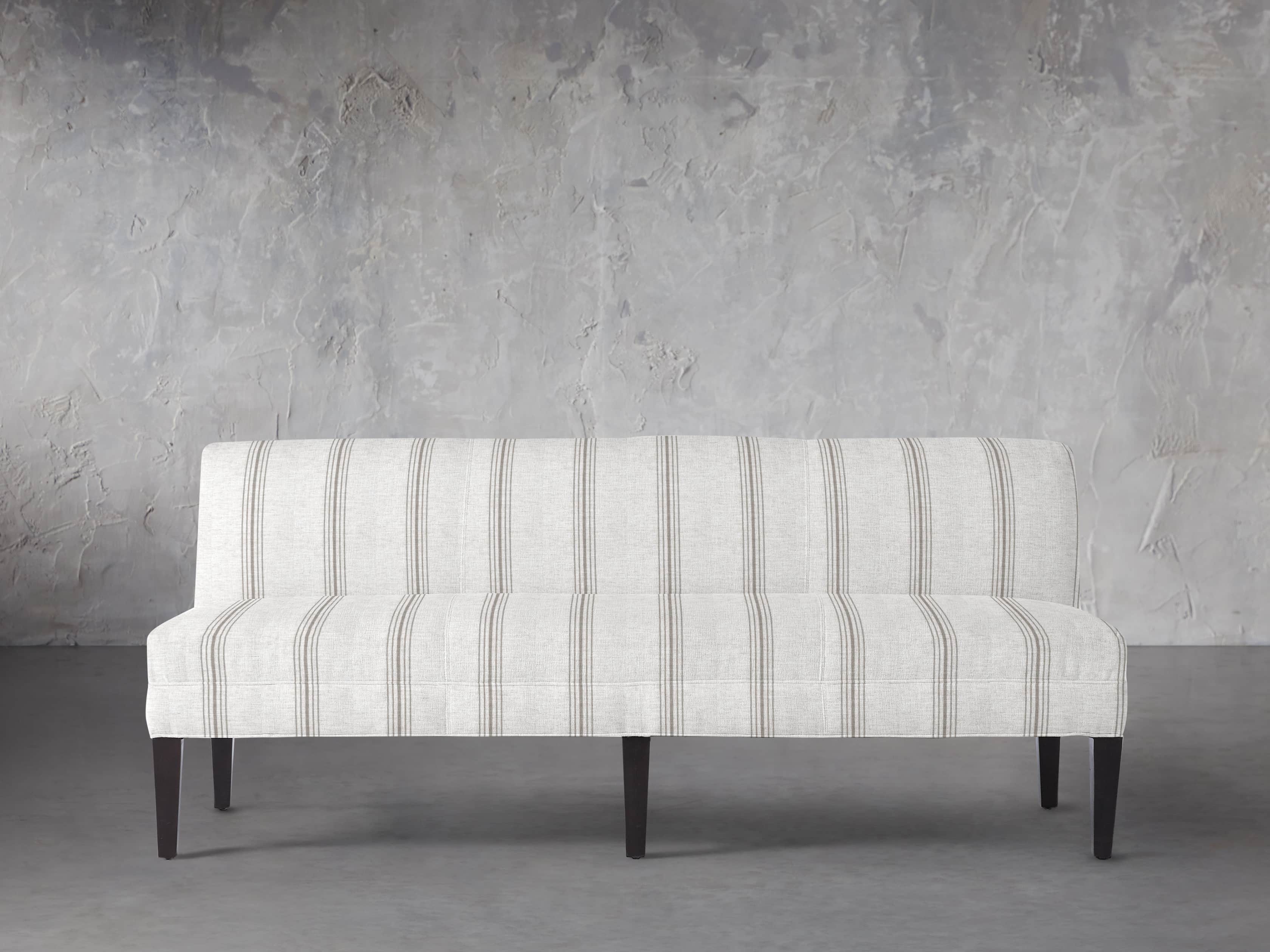 Eaton (No Toss Pillow) Upholstered Non-Tufted 80" Settee in Suntory Stone, slide 1 of 4