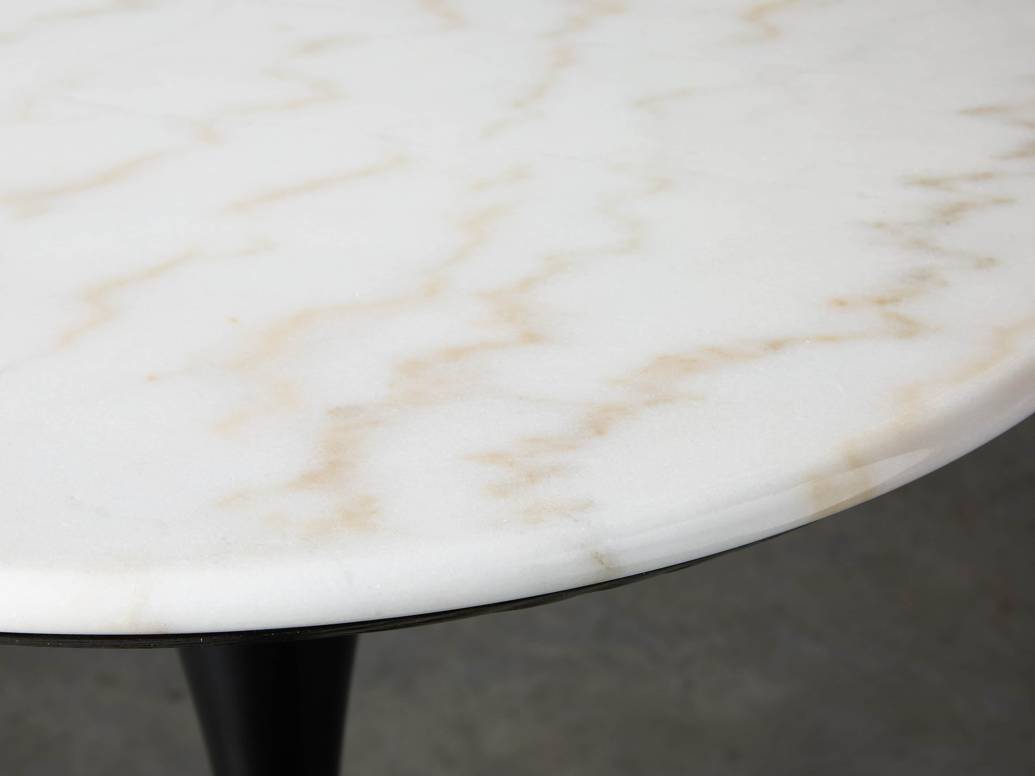 Enzo 28" Round White Marble Bar Table, slide 3 of 10