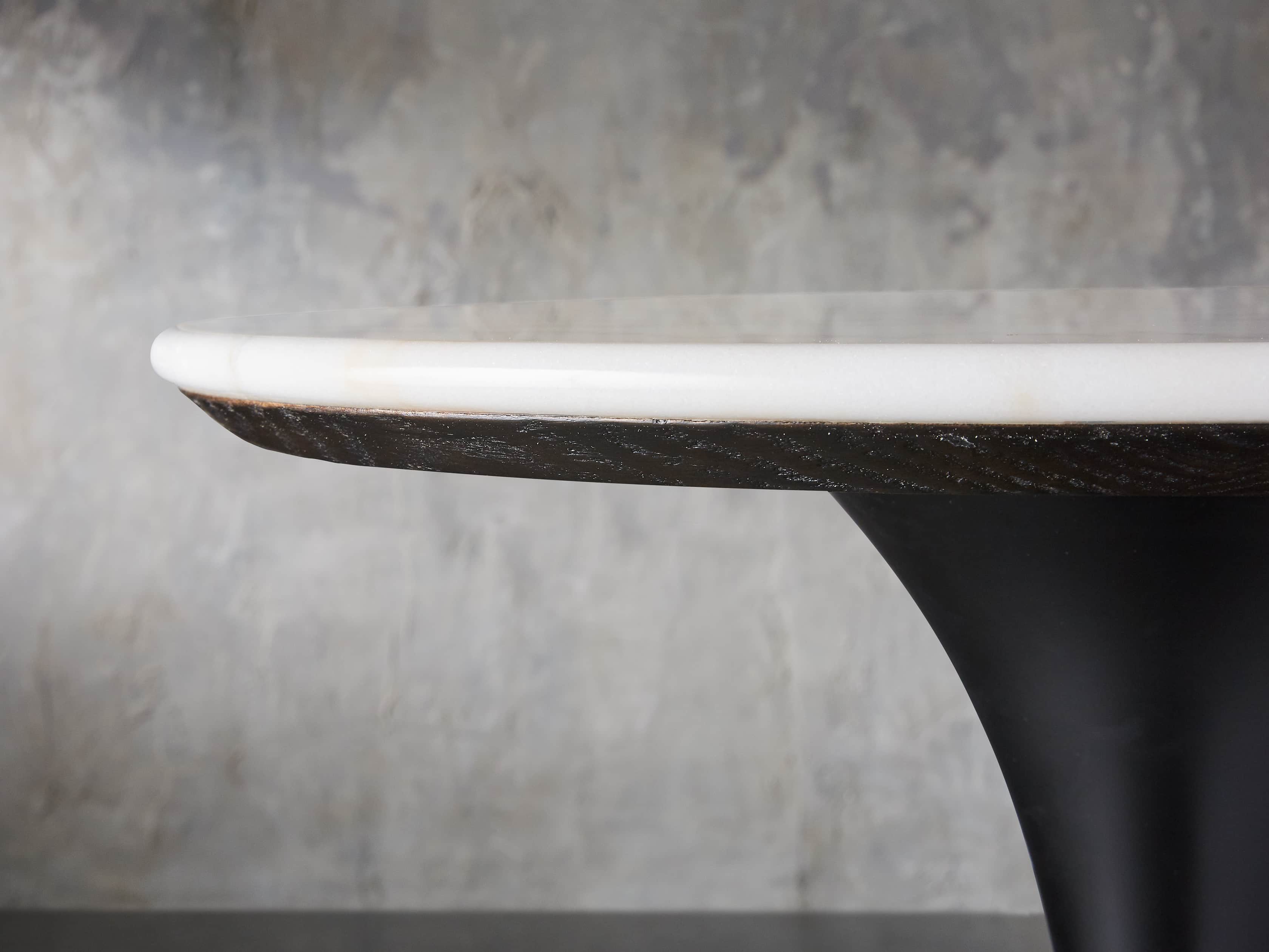 Enzo 28" Round White Marble Bar Table, slide 4 of 10