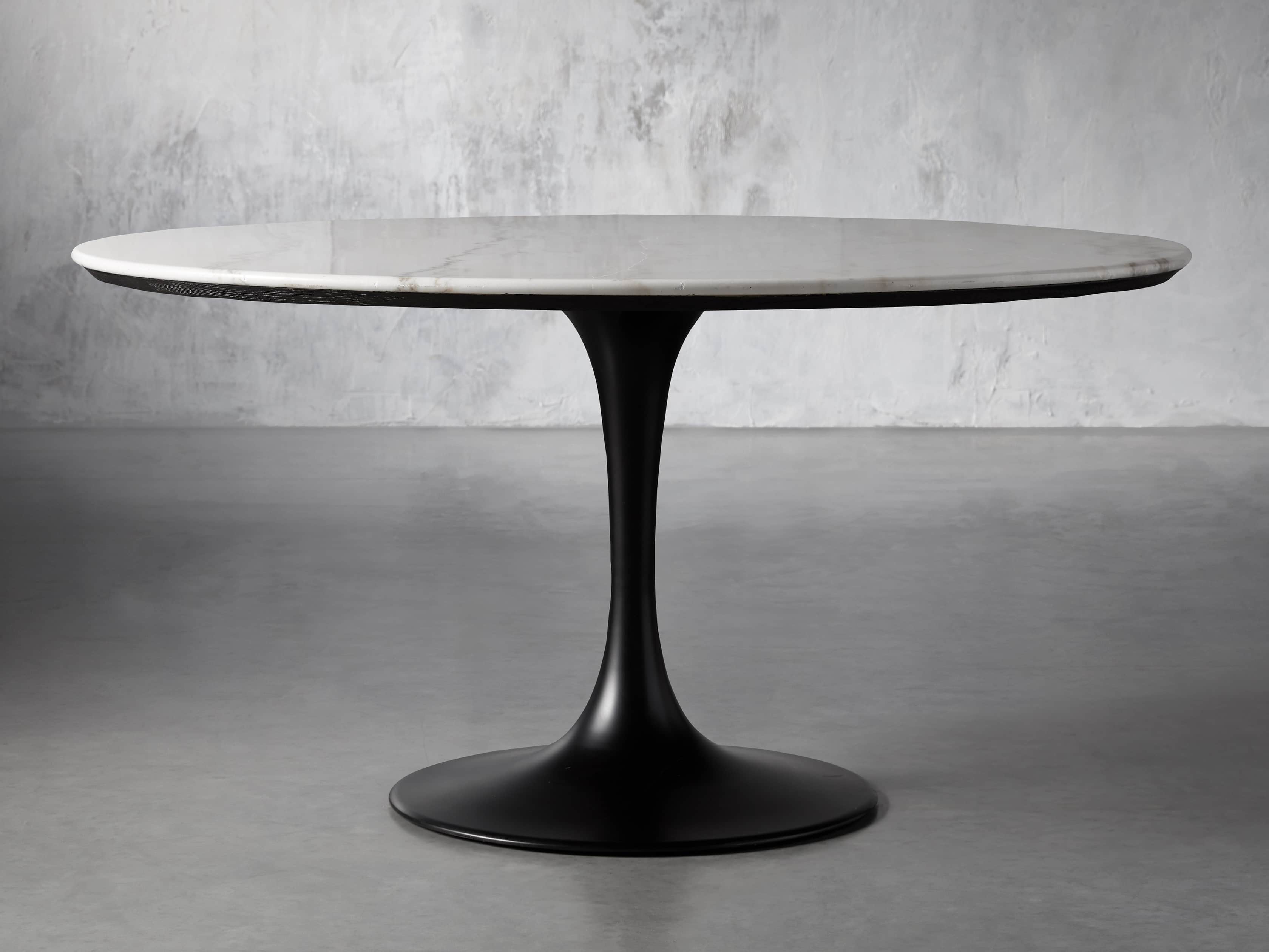 Enzo 39" Round White Marble Dining Table, slide 2 of 9