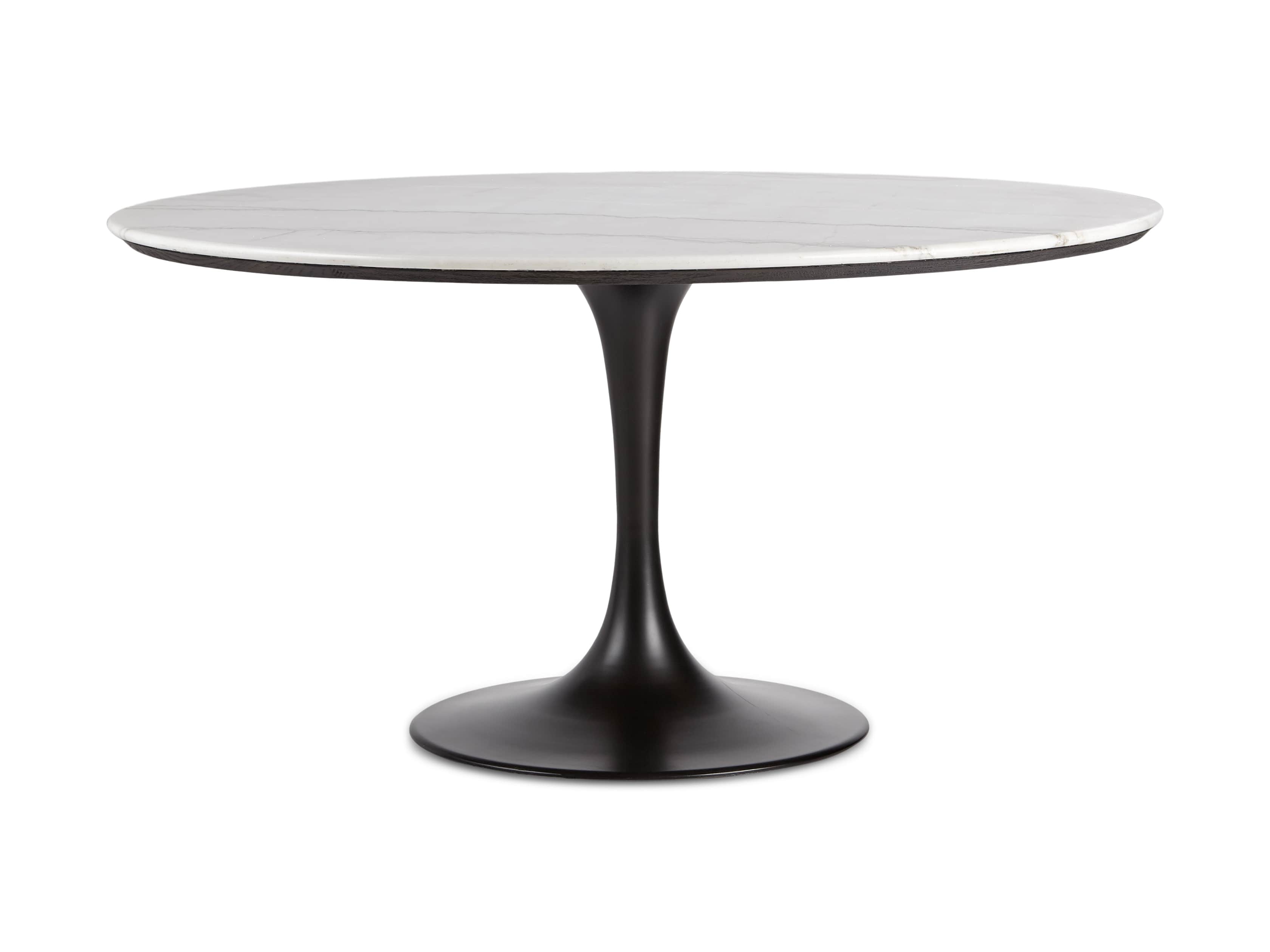 Enzo 39" Round White Marble Dining Table, slide 5 of 9