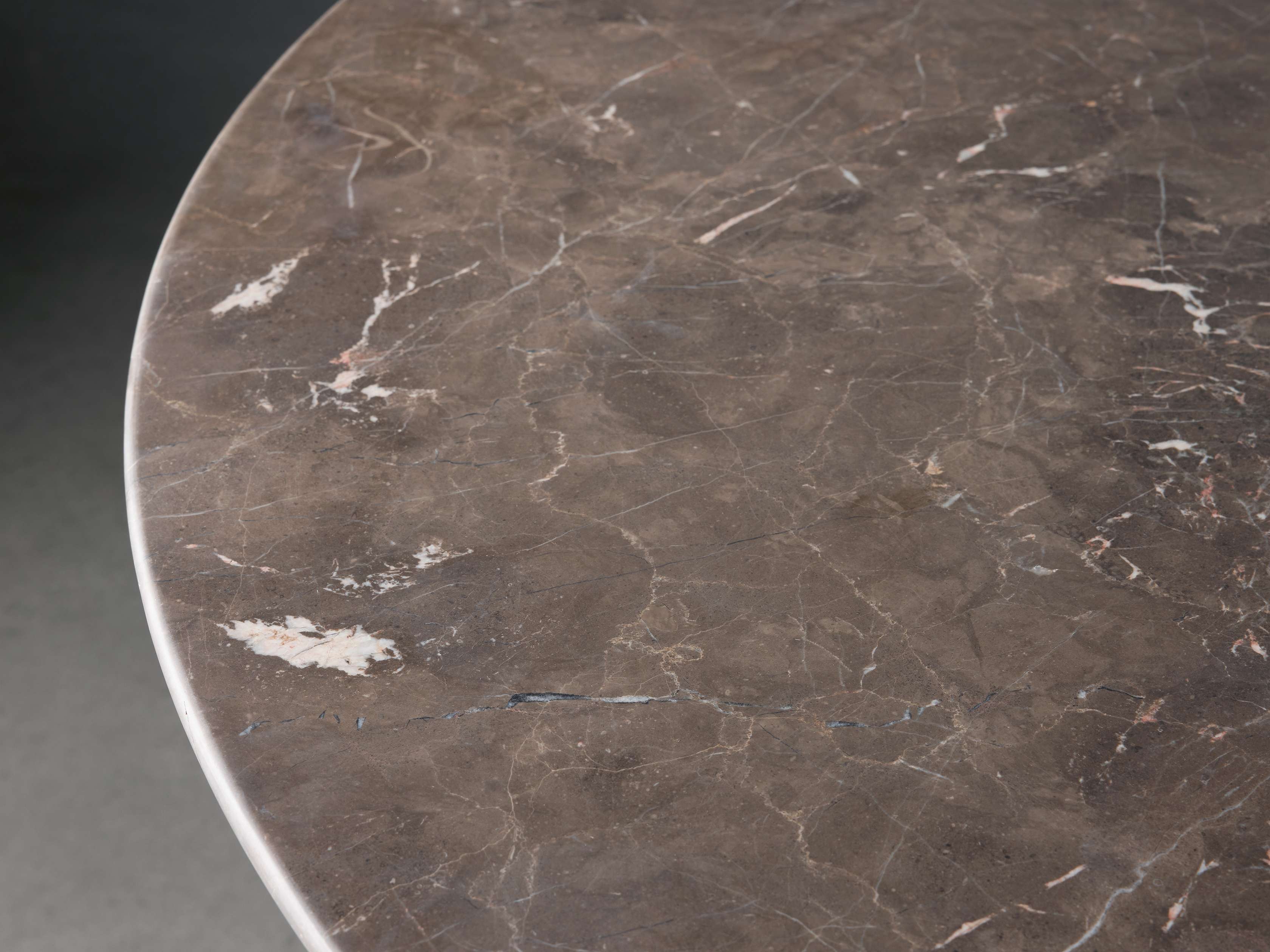 Saint Germain Round Stone Dining Table with Clement Base