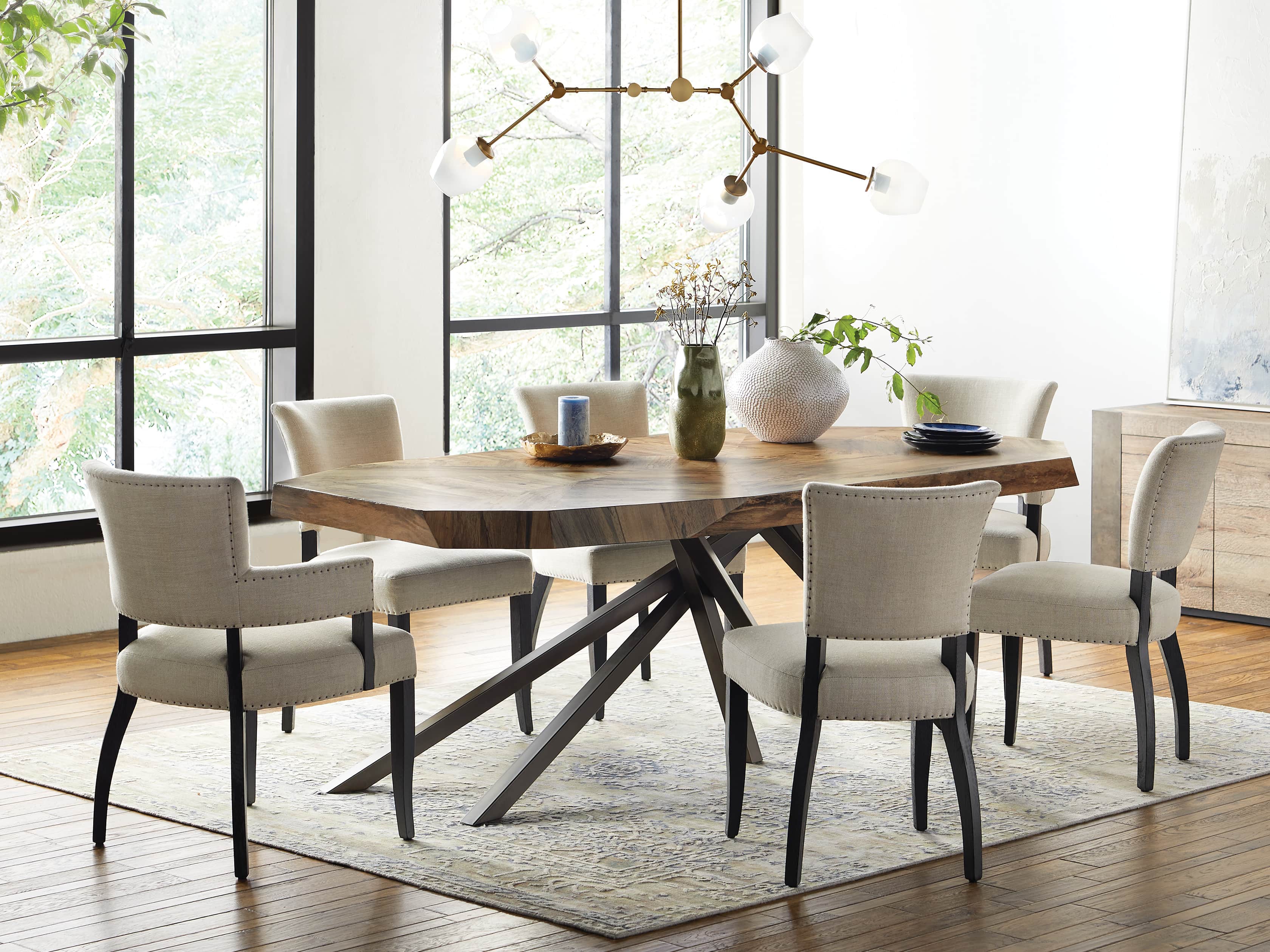 Fallyn Dining Arm Chair in Linen Natural, slide 9 of 12