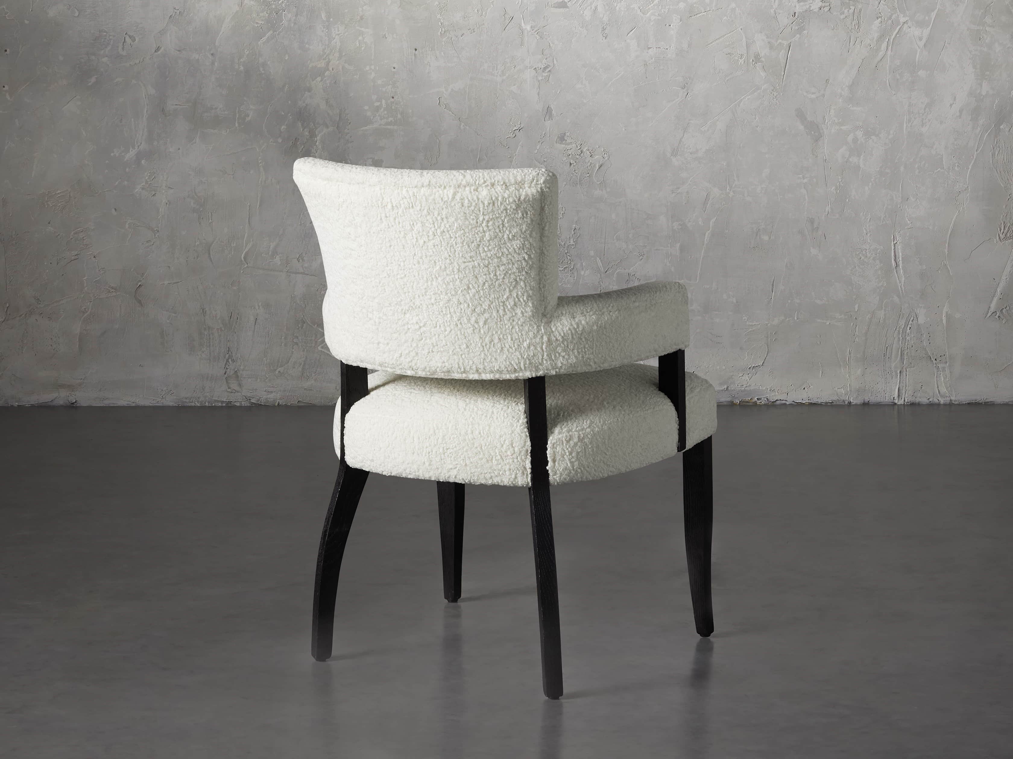 Fallyn 21" Dining Arm Chair in Faux Shearling