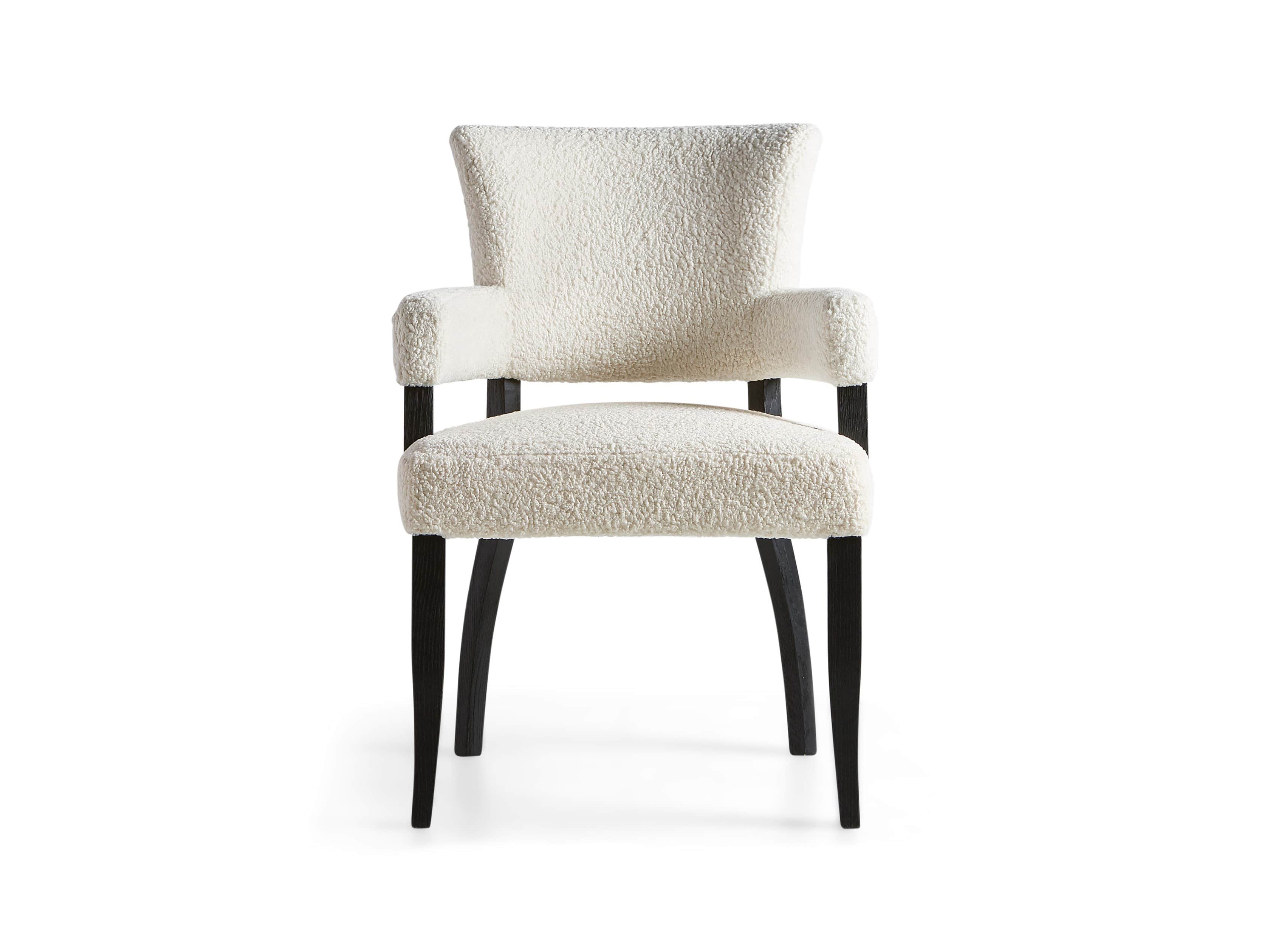 Fallyn 21" Dining Arm Chair in Faux Shearling