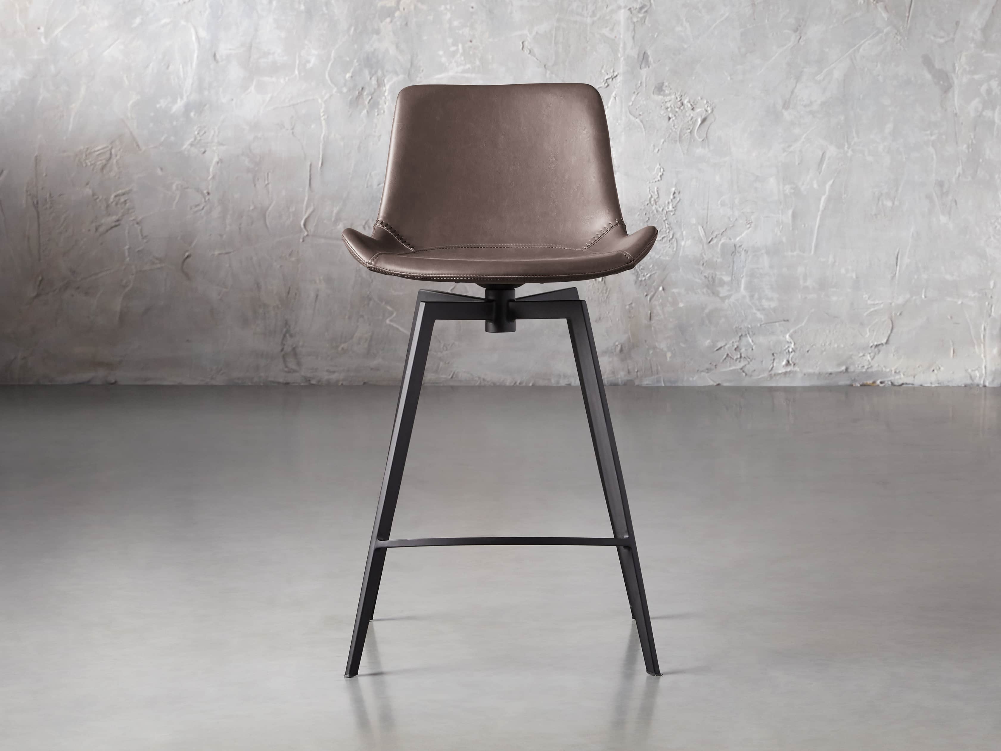Gage Faux Leather Swivel Counter Stool, Metal And Leather Swivel Counter Stools