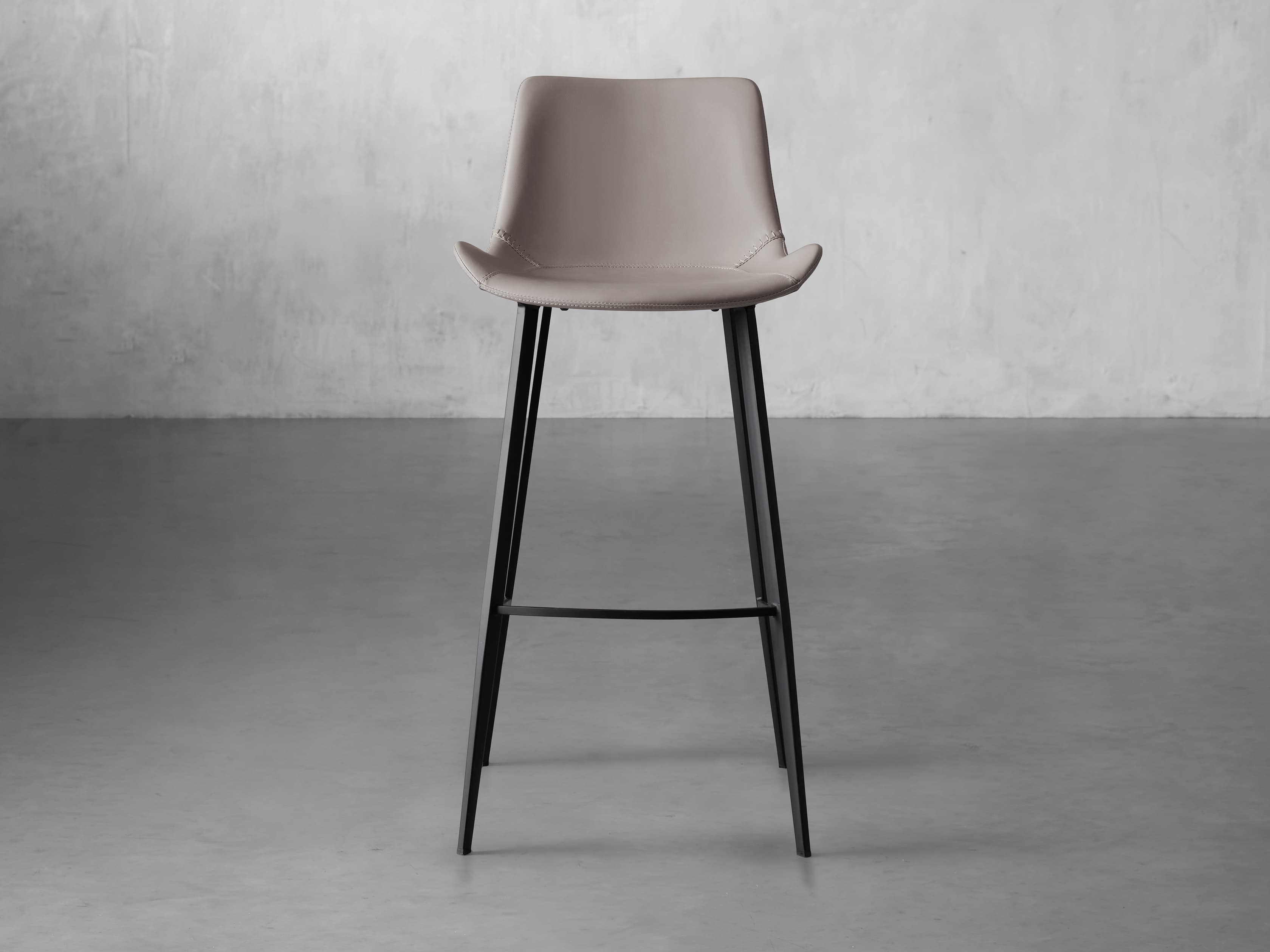 Gage Faux Stool in Leather in Natural Arhaus