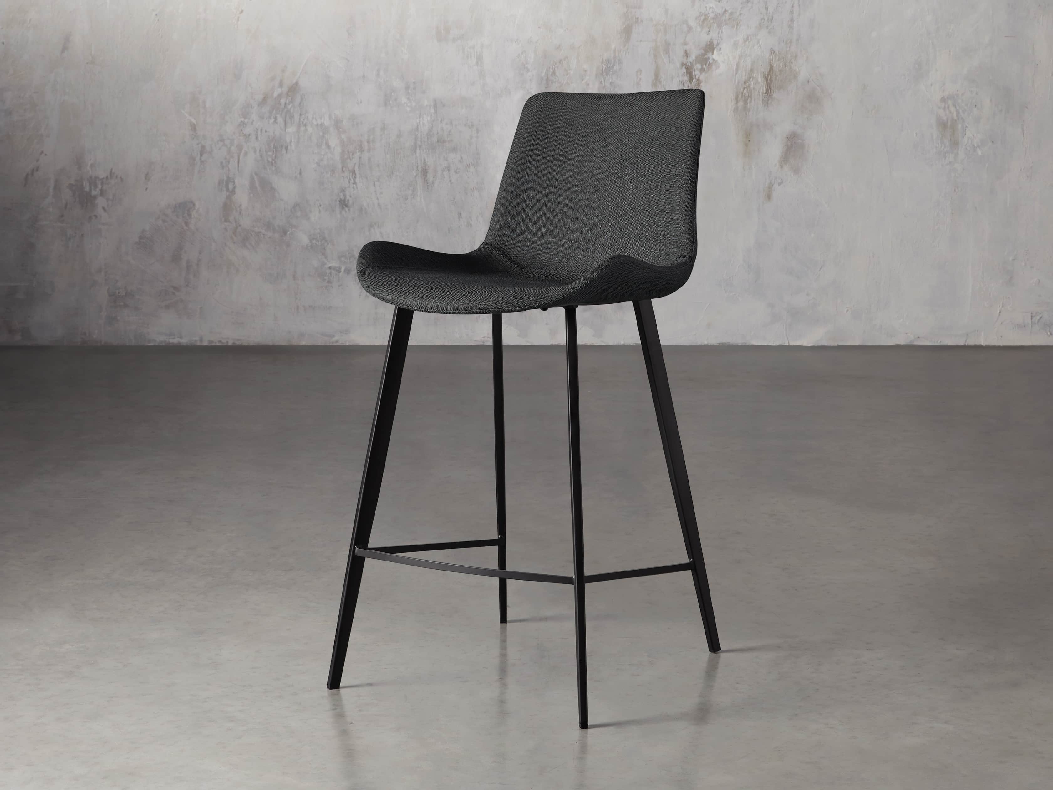 Gage Upholstered 20" Counter Stool in Coal, slide 2 of 6