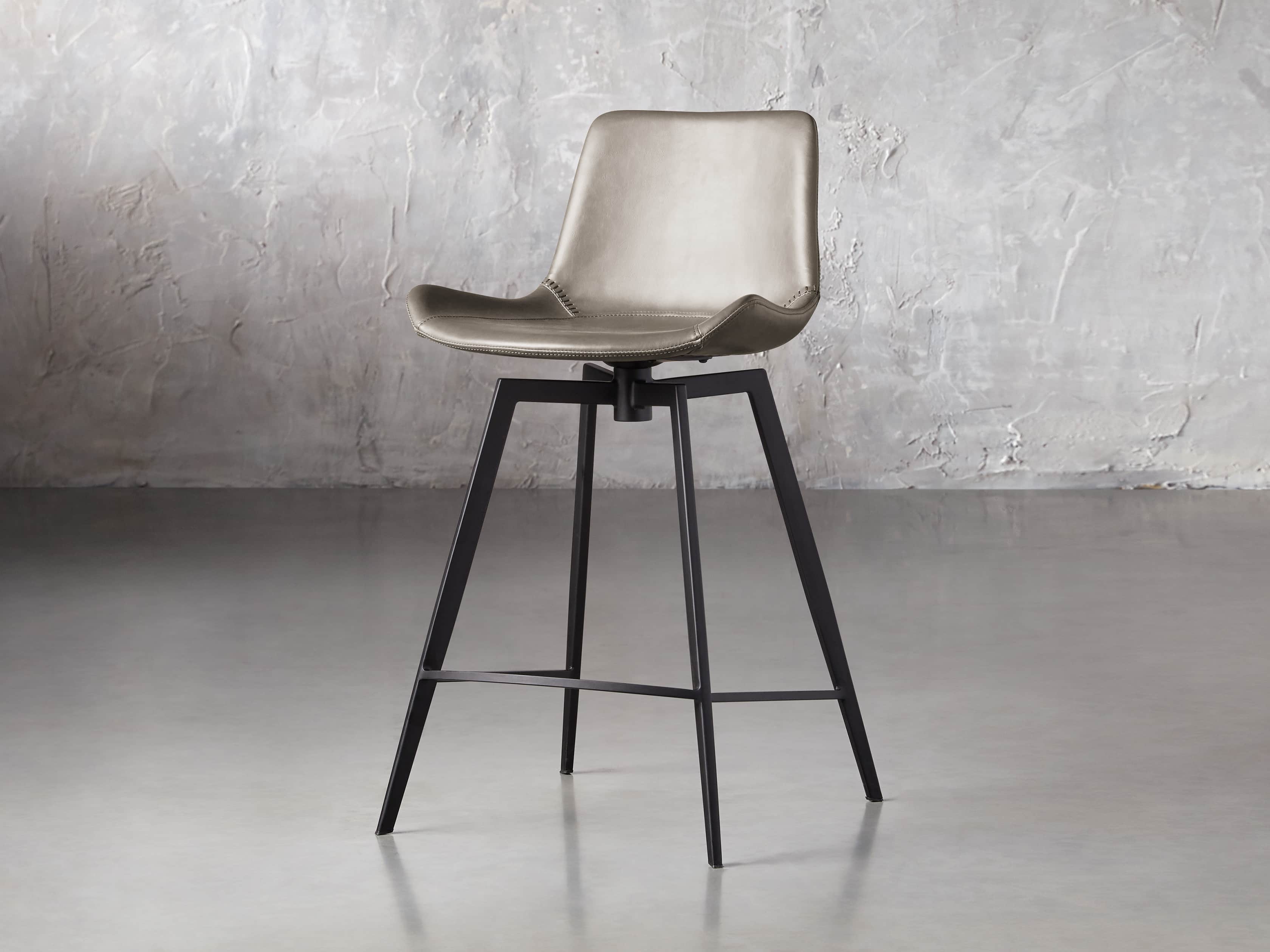 Gage Faux Leather Swivel Counter Stool Arhaus Gage Faux Leather Swivel Counter Stool, Counter Stool With Arms And Swivel