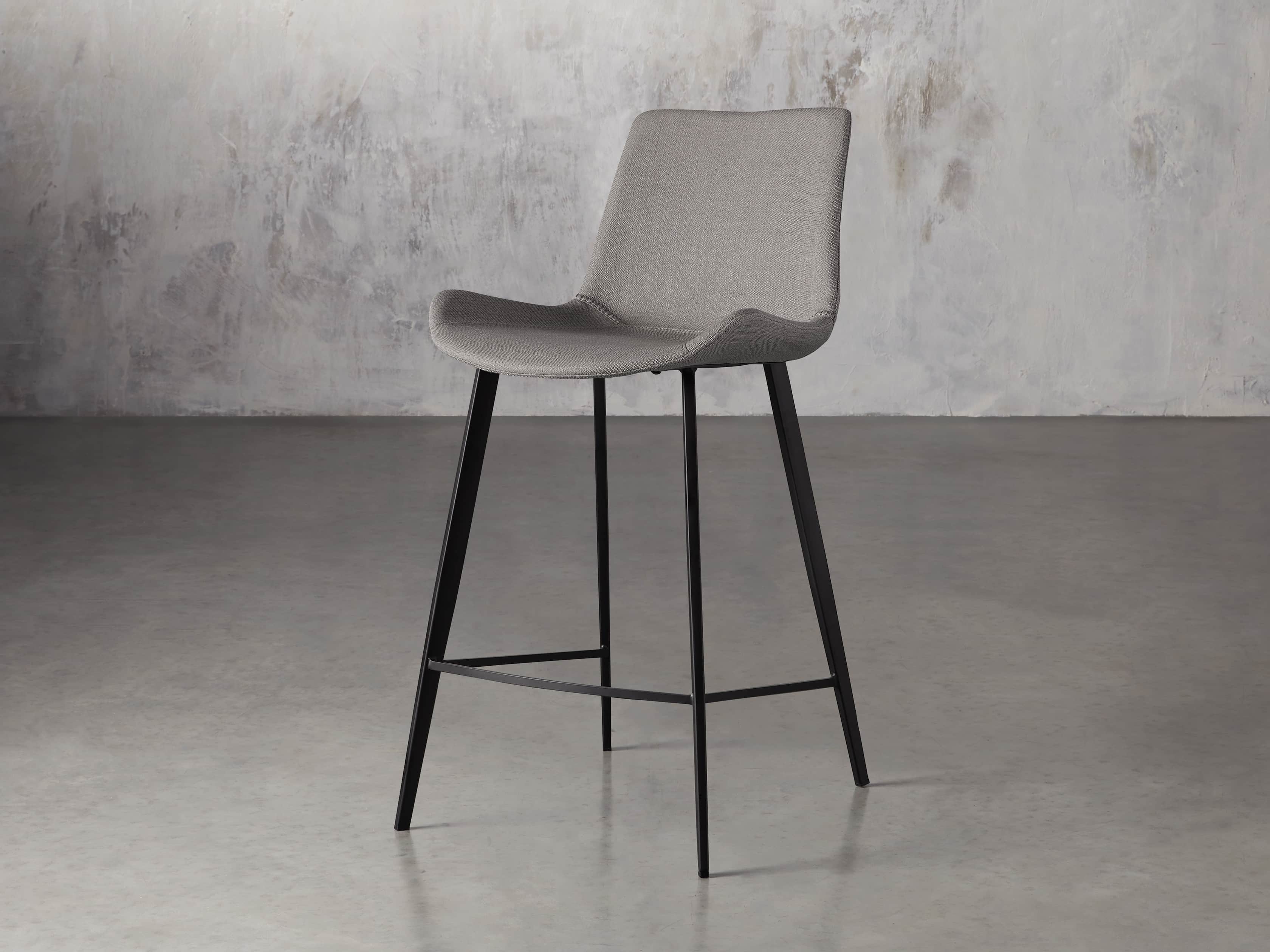 Gage Upholstered Counter Stool in Khaki, slide 2 of 5