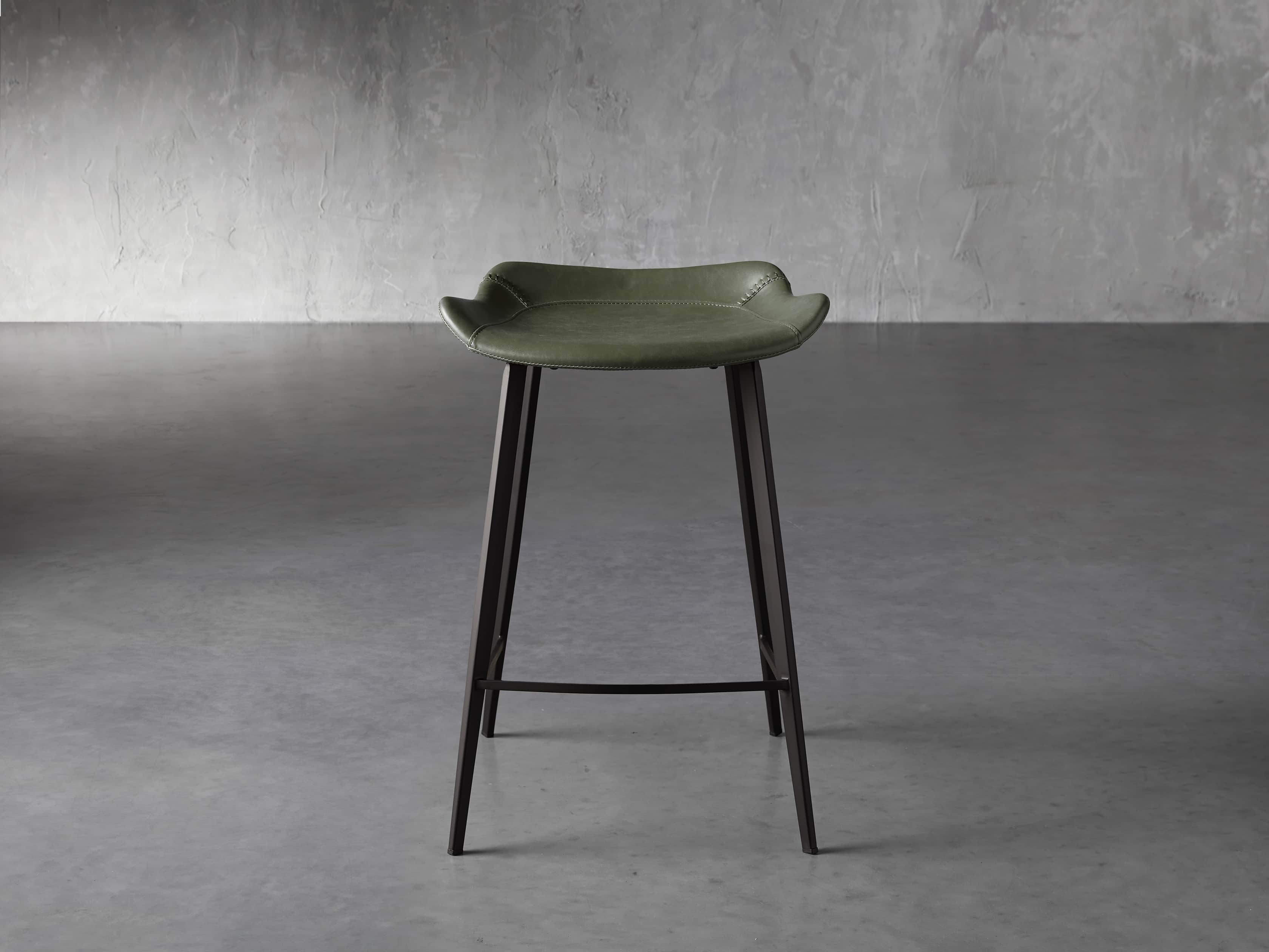 Gage Faux Leather Backless Counter Stool