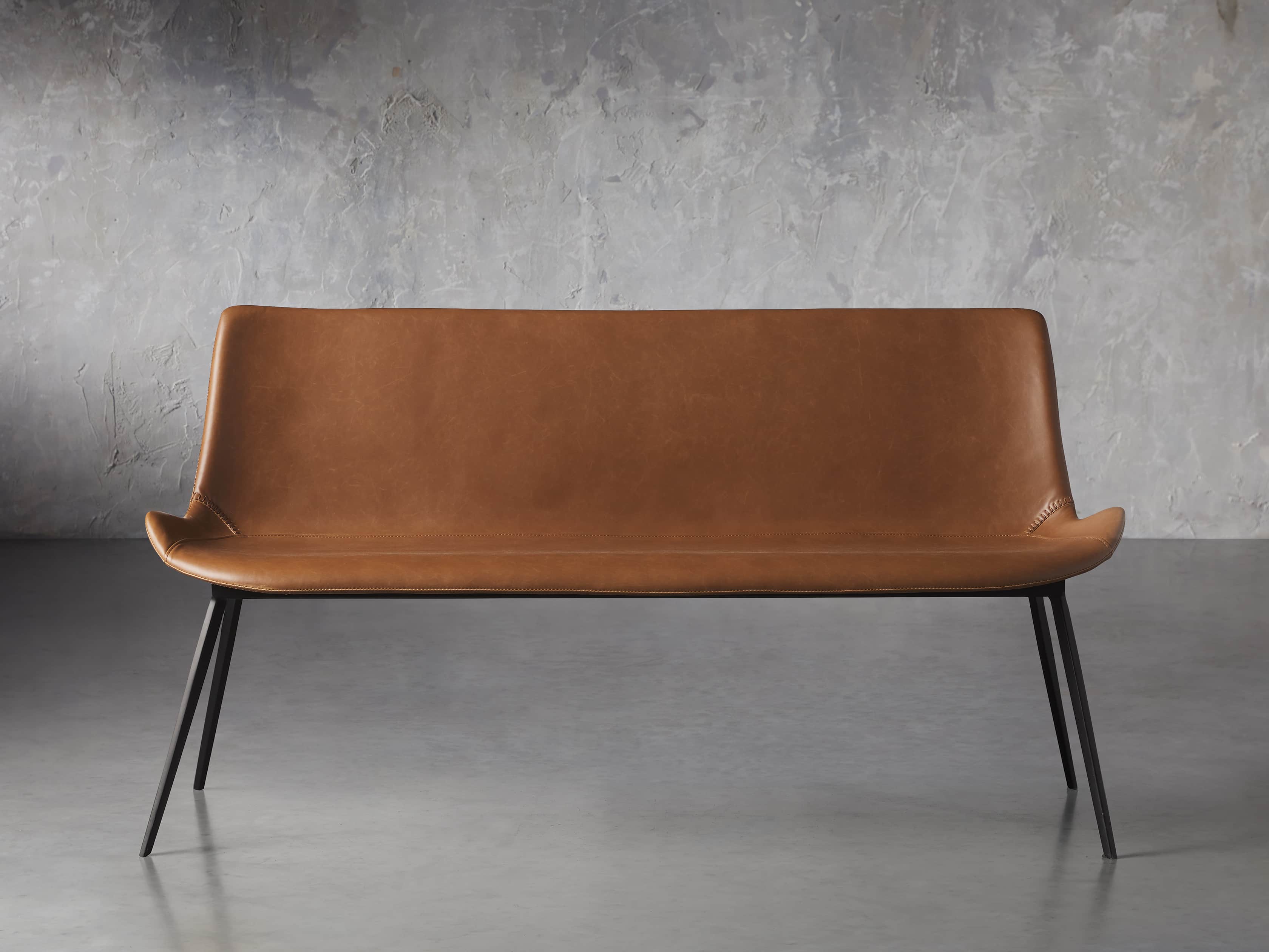 Gage Faux Leather Dining Bench Arhaus