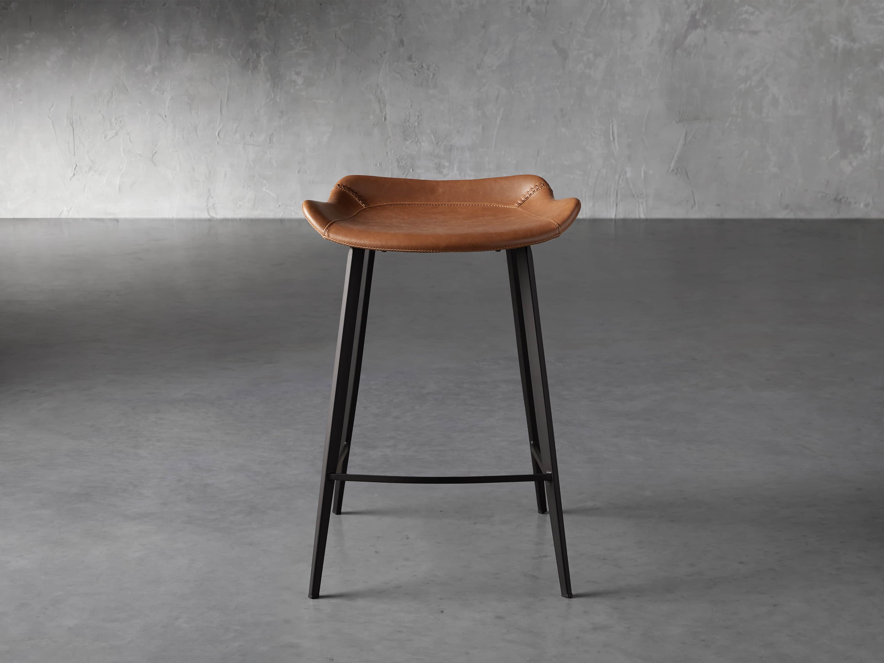 Gage Faux Leather Backless Counter Stool Arhaus