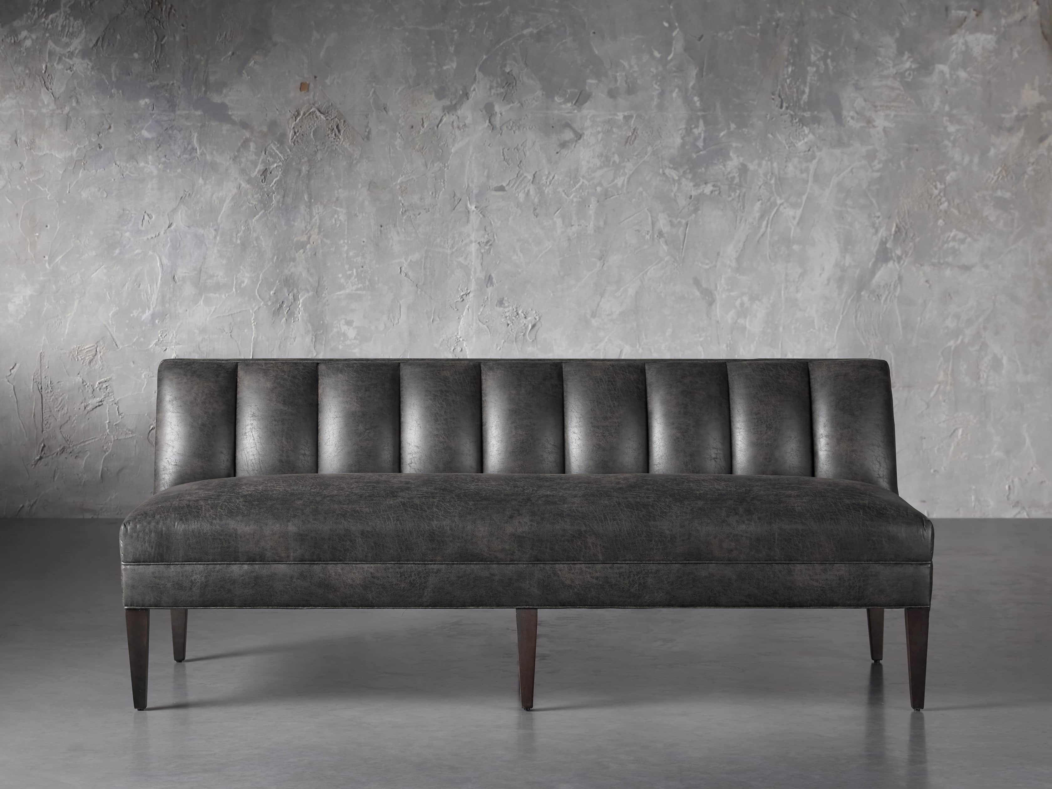 Gates Upholstered 80" Settee in Norre Steel, slide 1 of 7
