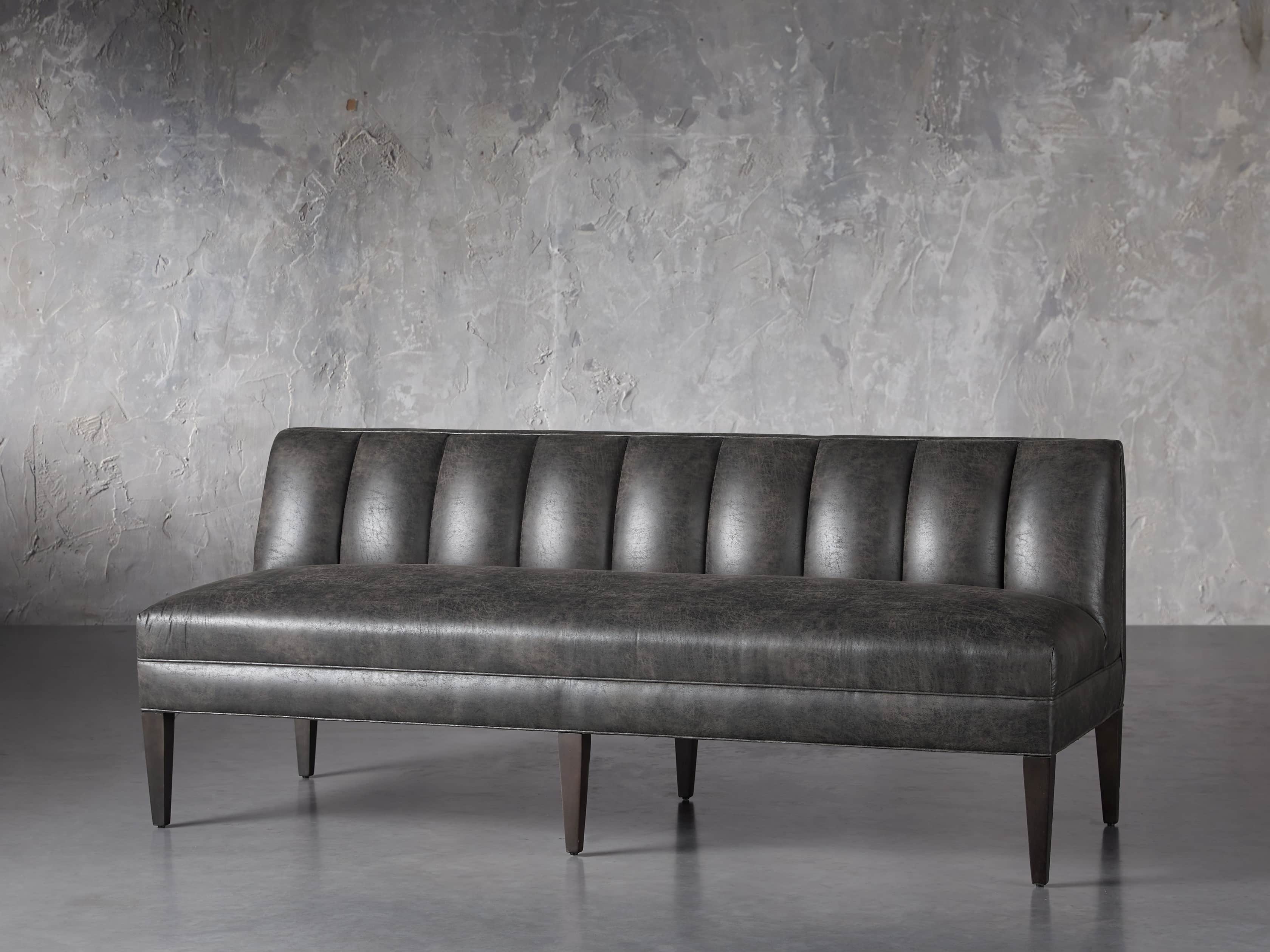 Gates Upholstered 80" Settee in Norre Steel, slide 2 of 7