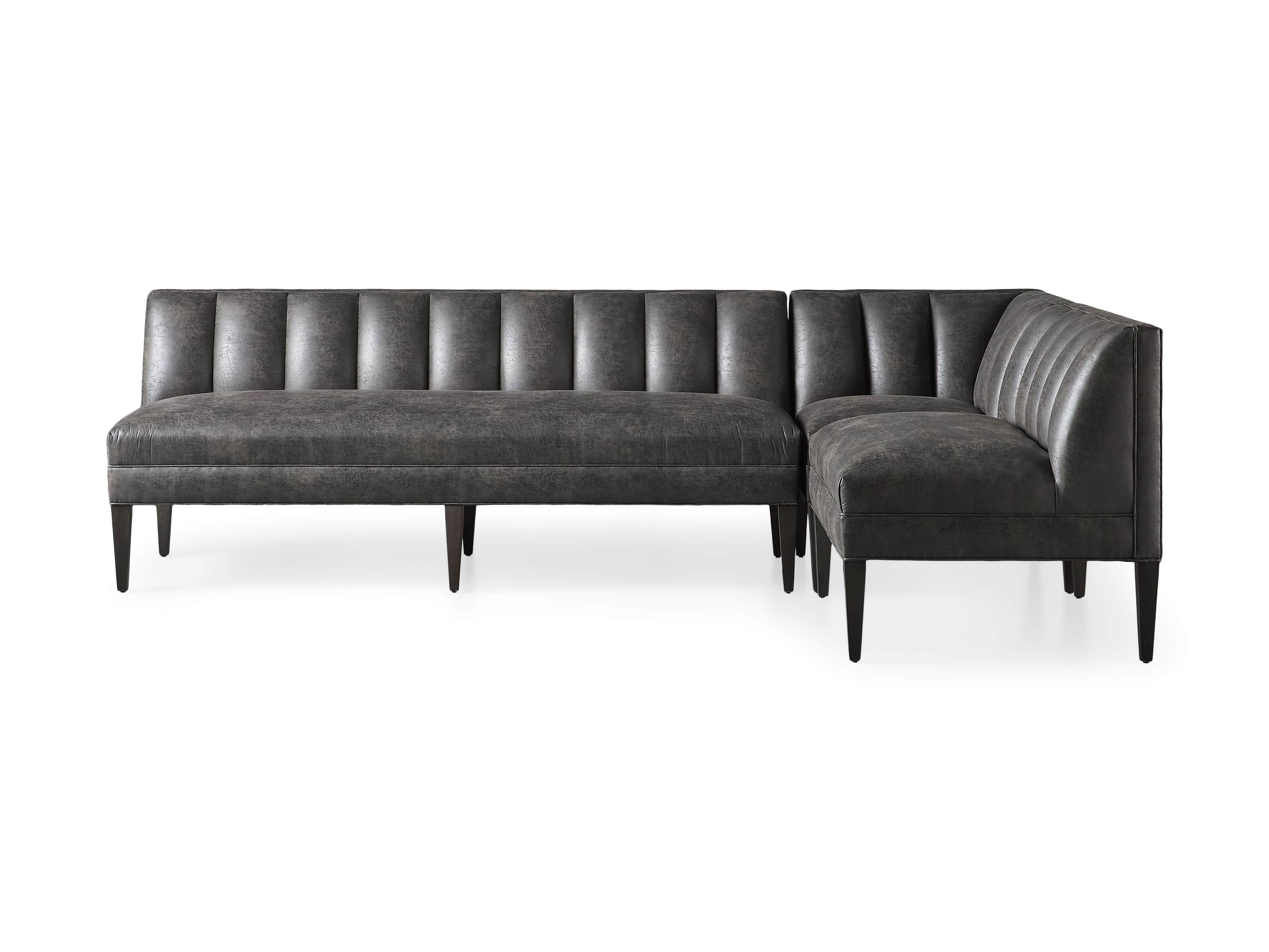 Gates Upholstered 110" Banquette in Norre Steel, slide 6 of 6