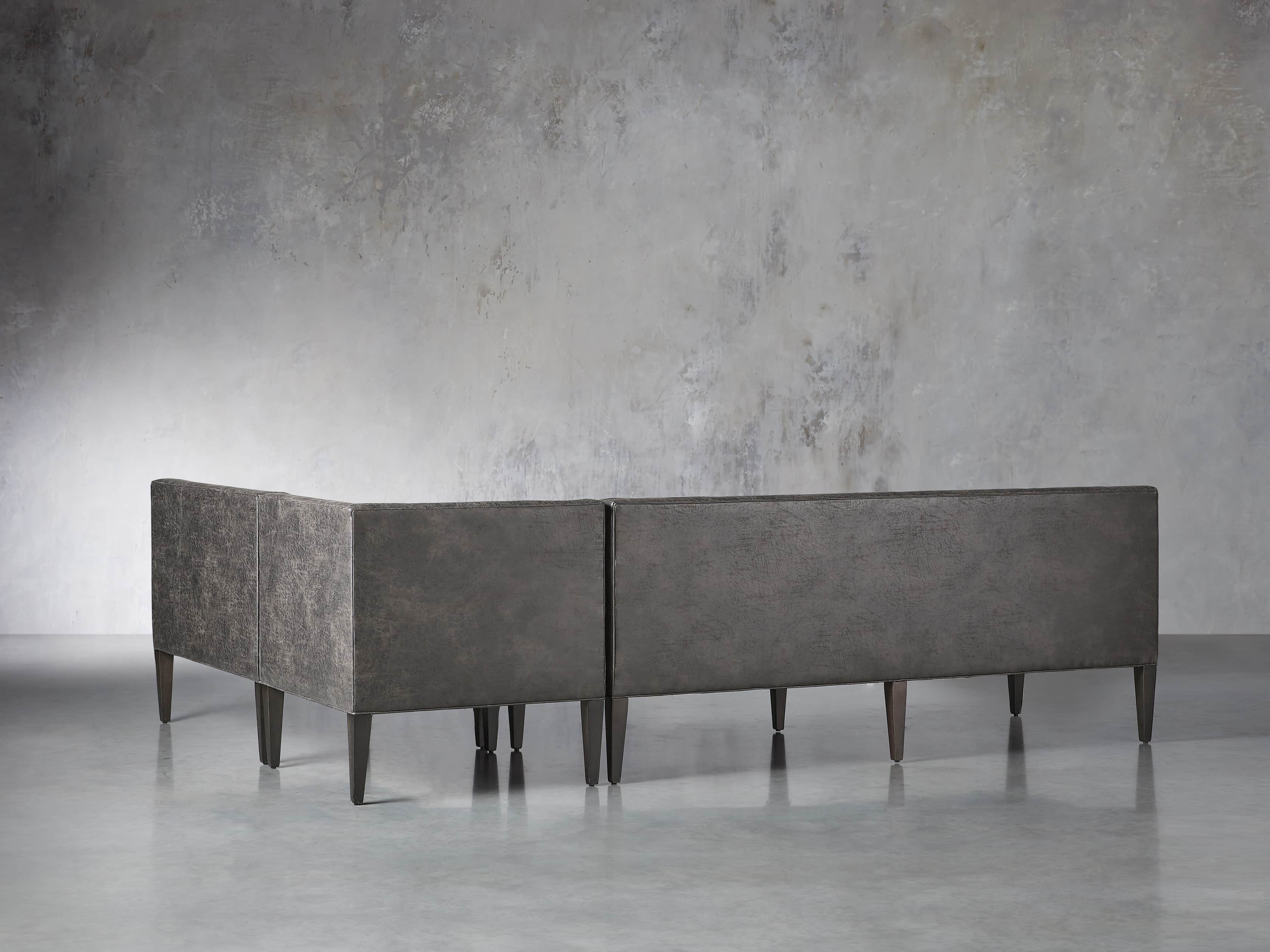 Gates Upholstered 110" Banquette in Norre Steel, slide 3 of 6