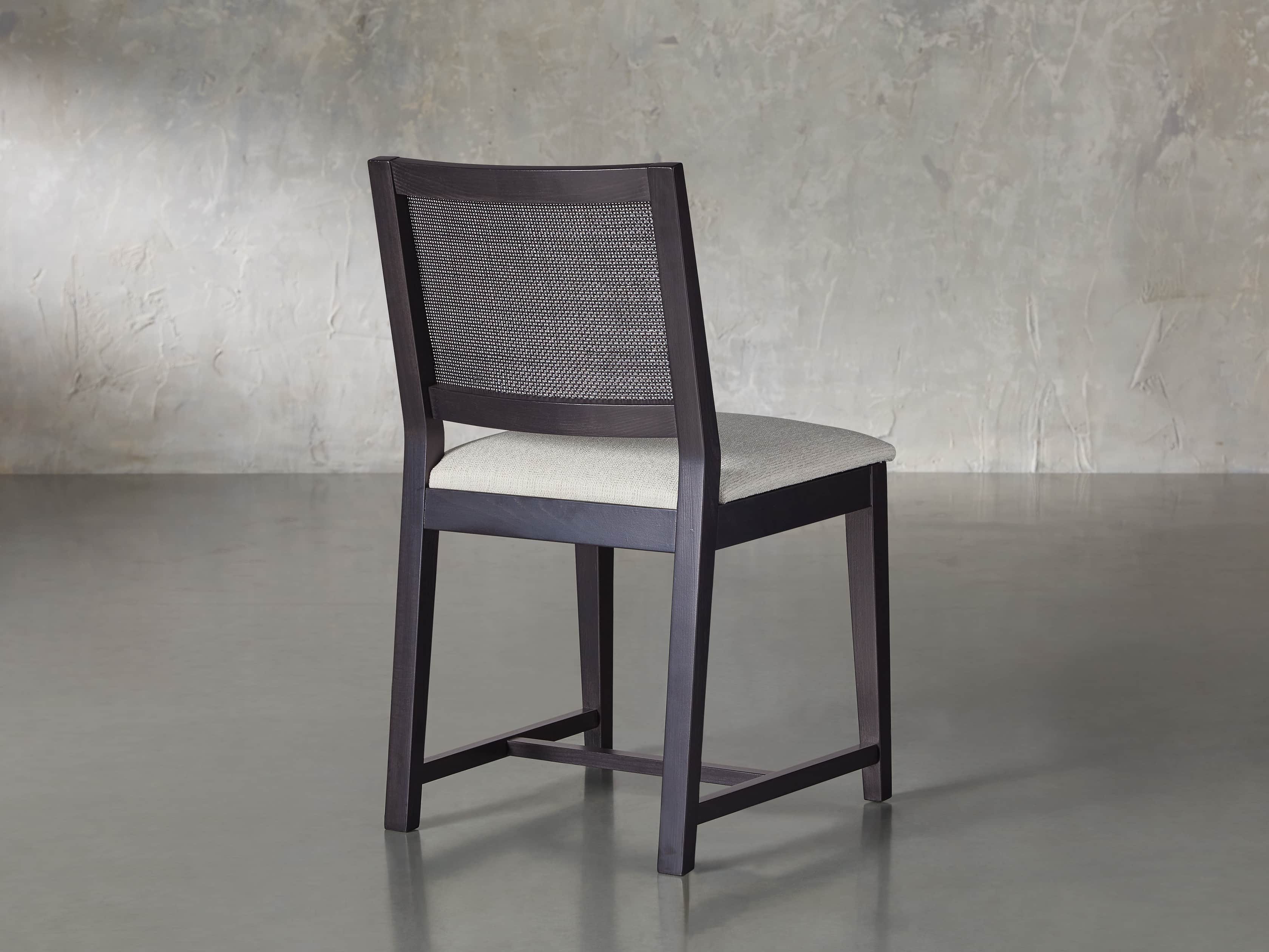 Grace Dining Chair In Midnight Arhaus, Folio Stone Top Grain Leather Dining Chair
