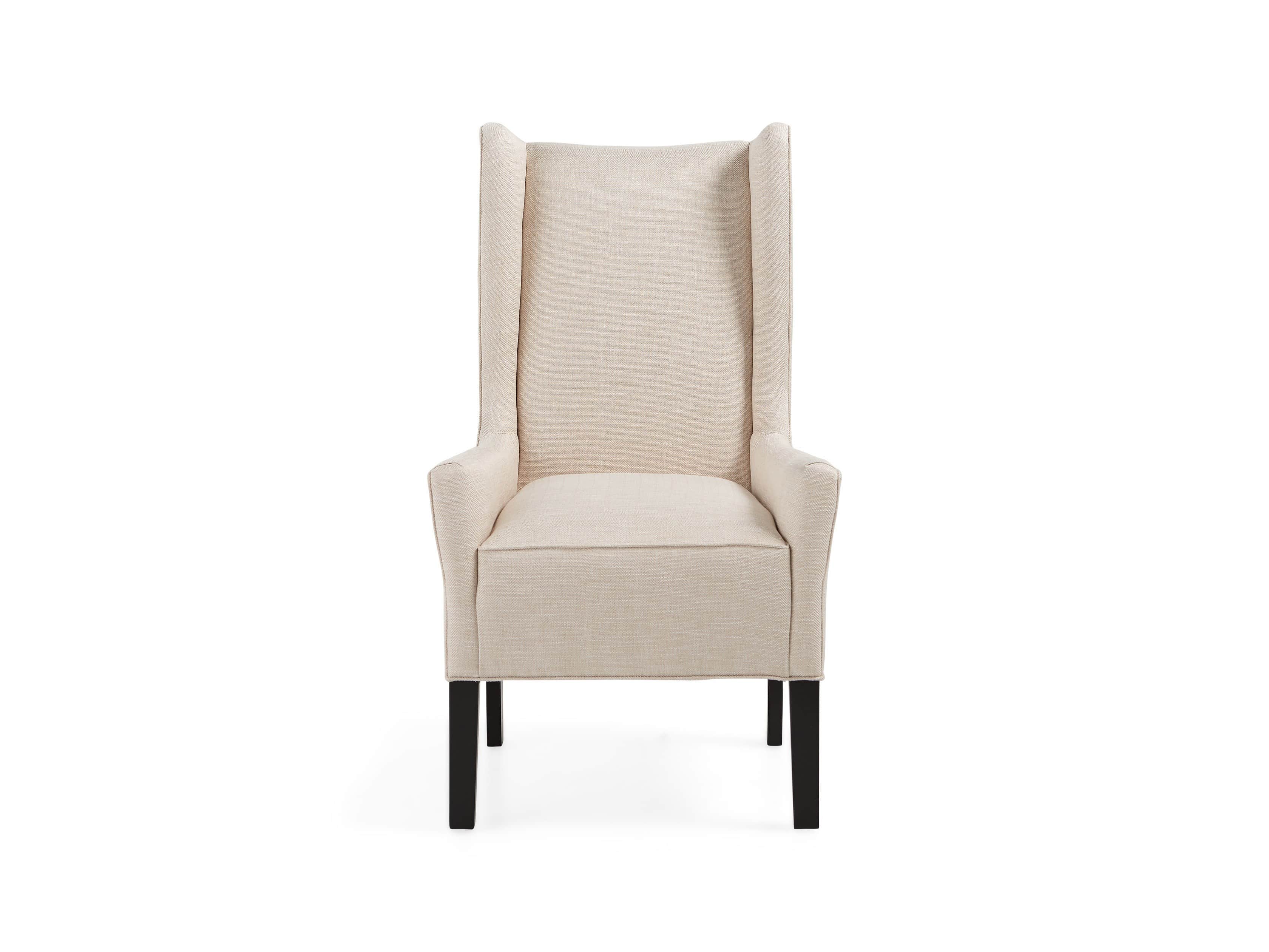 Halstead Upholstered Dining Arm Chair in Woodstock Natural, slide 1 of 7
