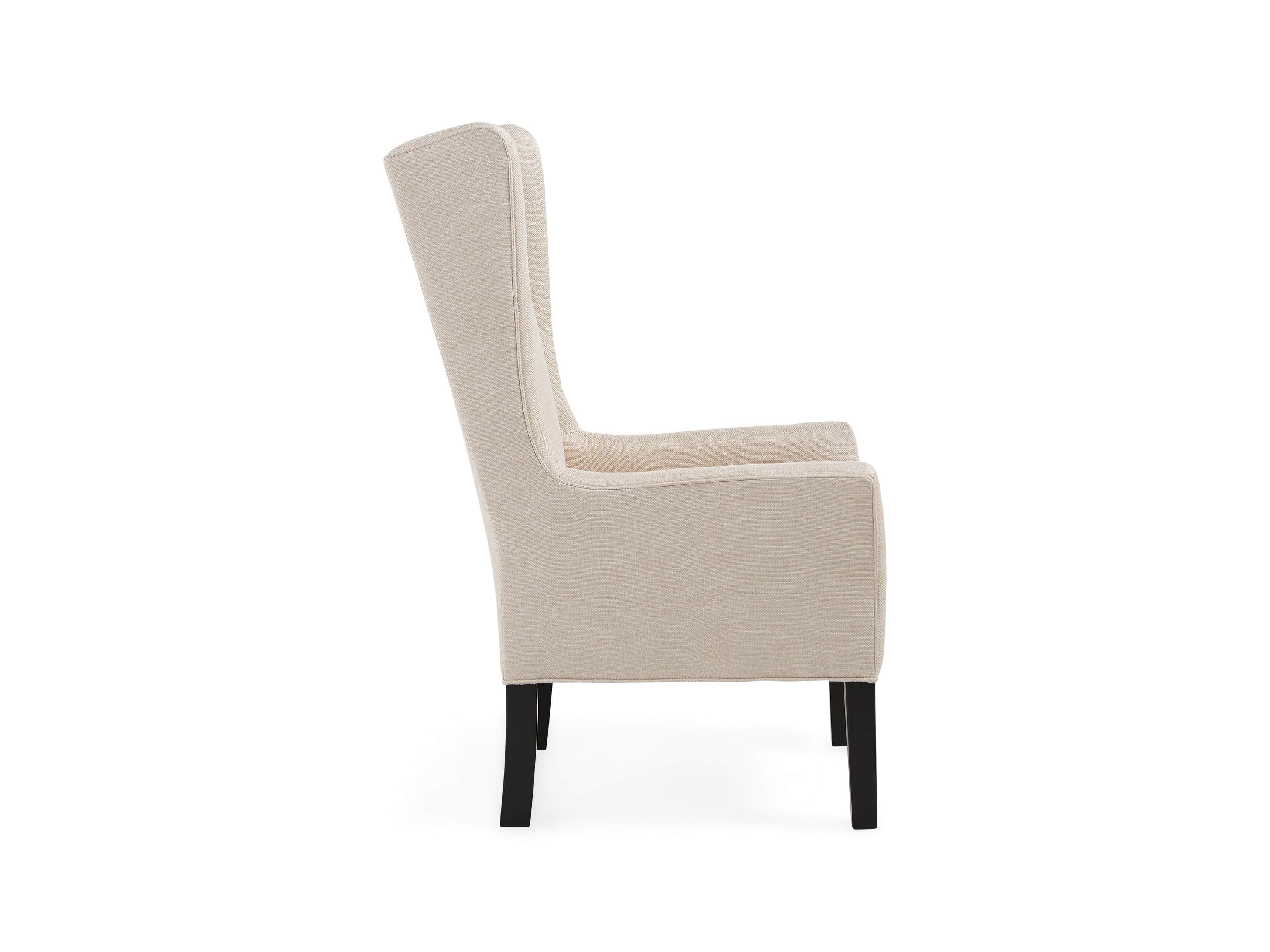 Halstead Upholstered Dining Arm Chair in Woodstock Natural, slide 4 of 7