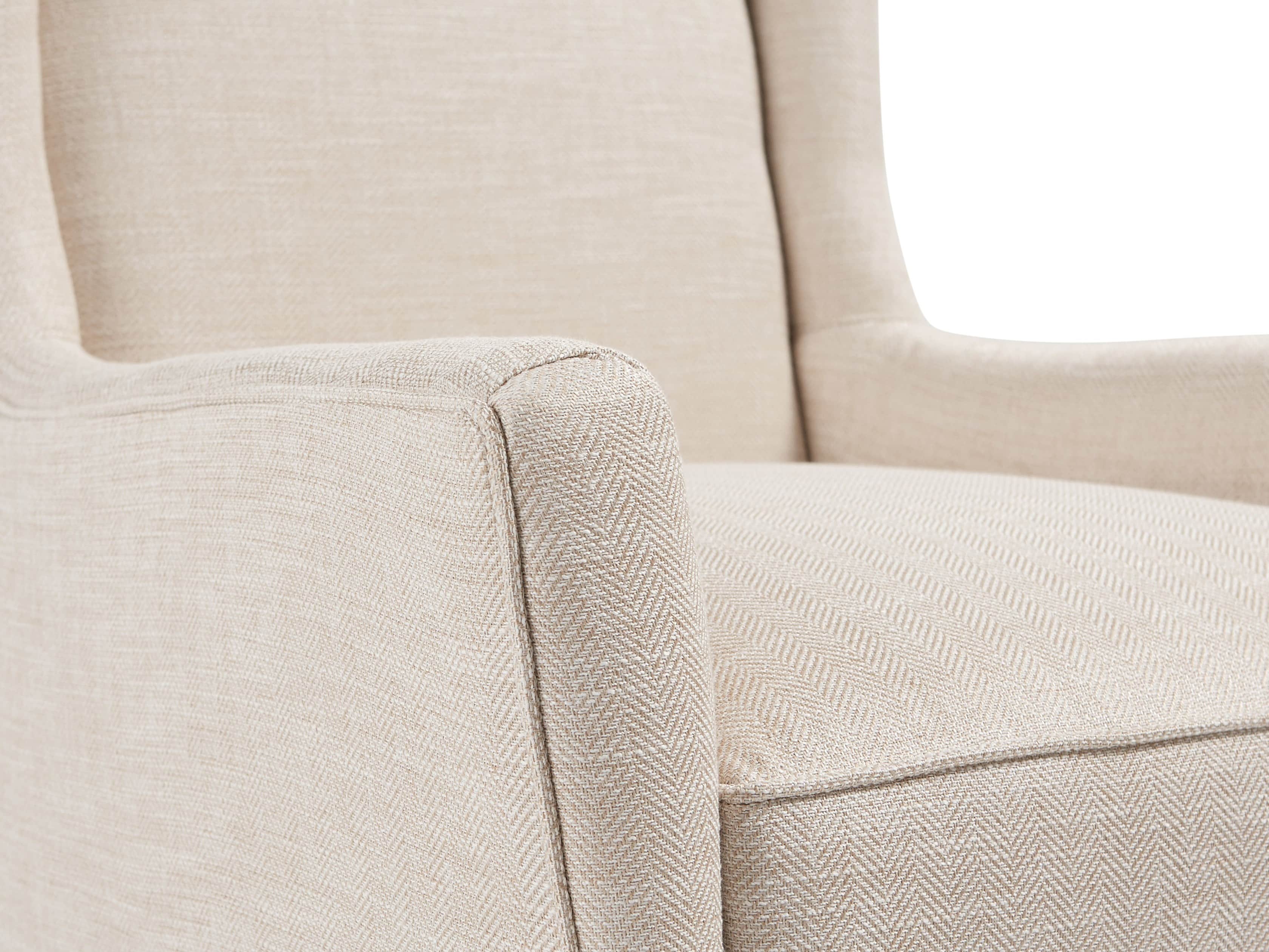 Halstead Upholstered Dining Arm Chair in Woodstock Natural, slide 5 of 7