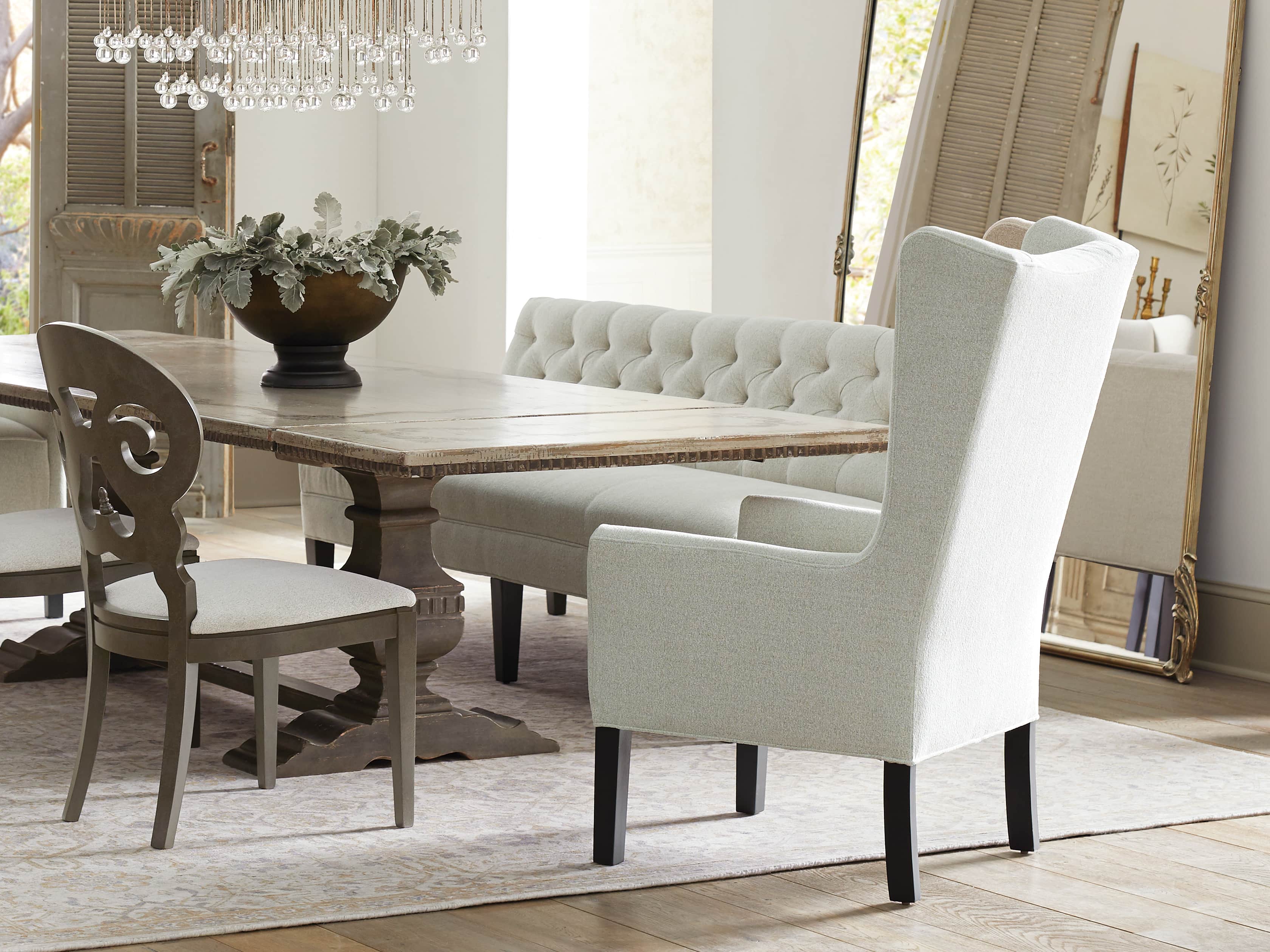 Halstead Dining Arm Chair in Cushing Frost and Black, slide 6 of 9