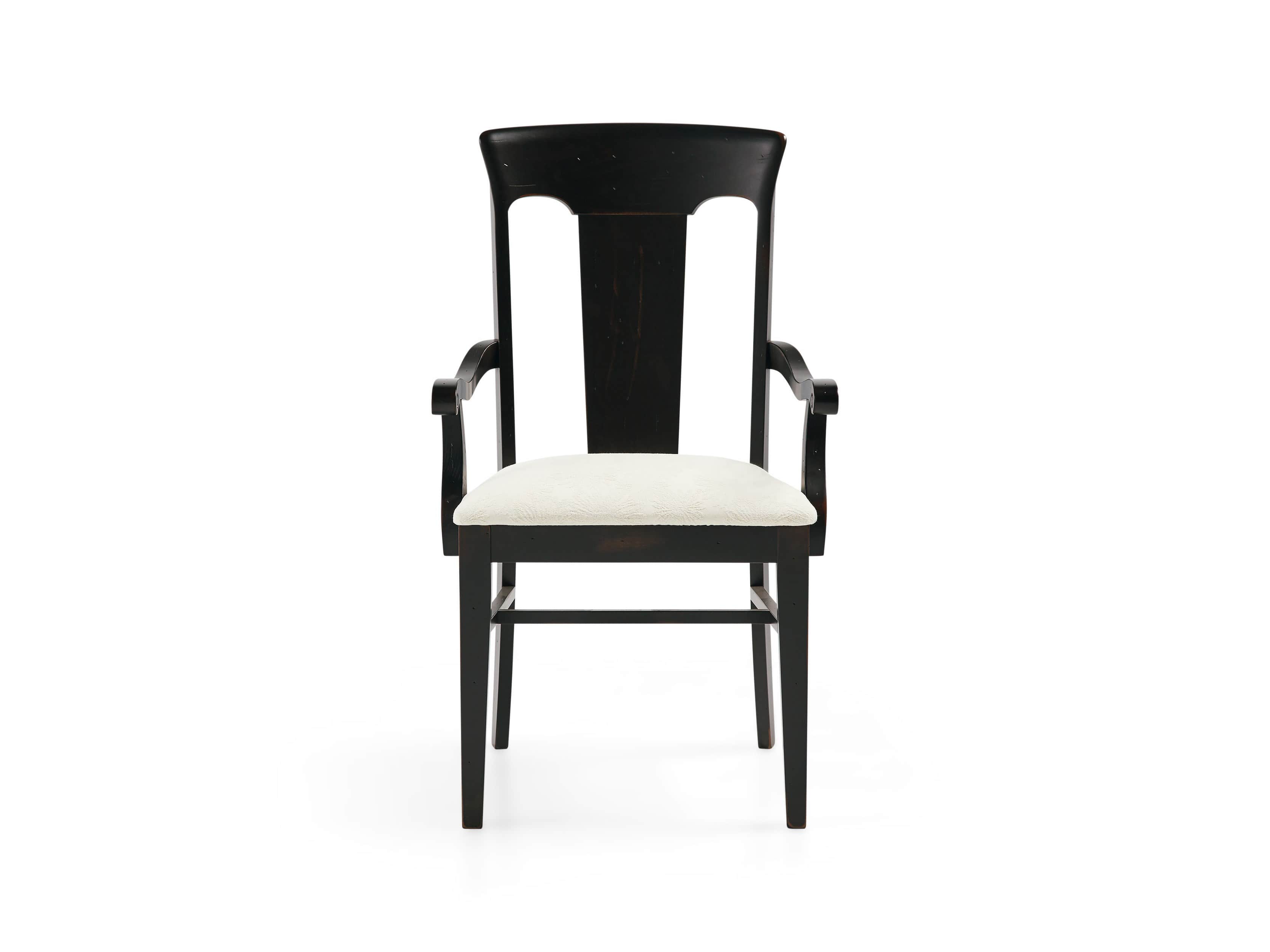 Holmes 22" Dining Arm Chair With Upholstered Seat In Aged Black, slide 2 of 7