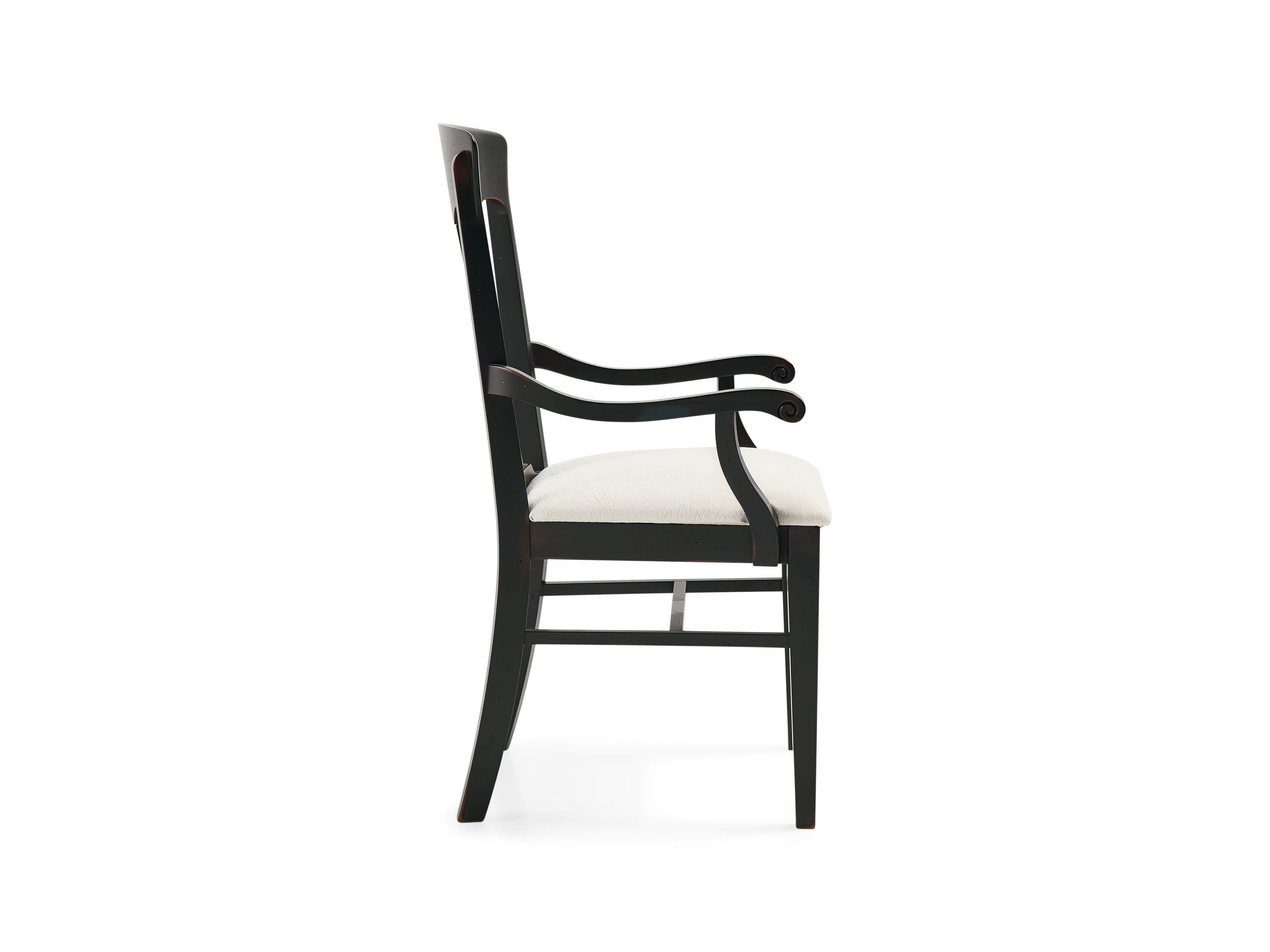 Holmes 22" Dining Arm Chair With Upholstered Seat In Aged Black, slide 4 of 7