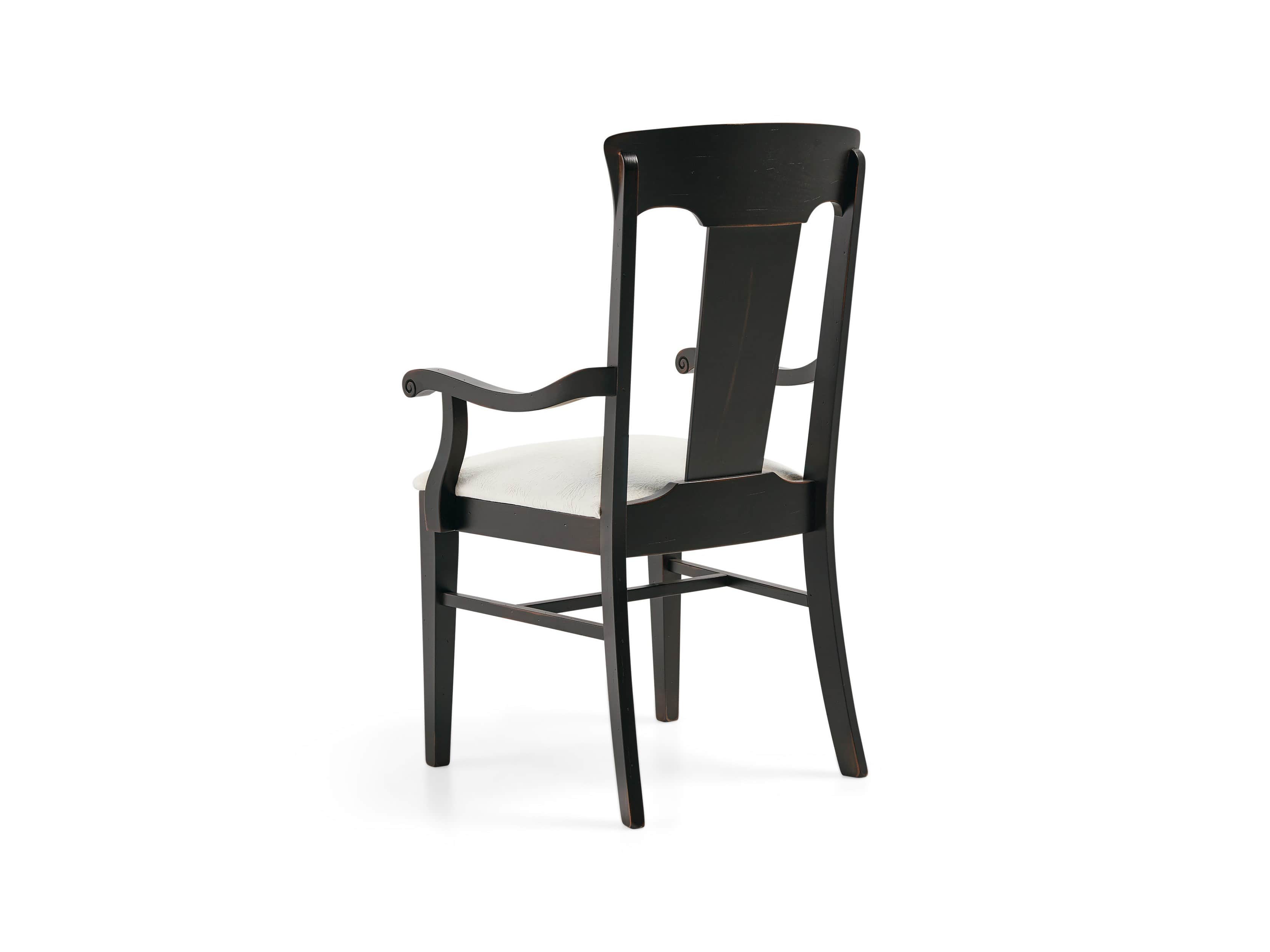 Holmes 22" Dining Arm Chair With Upholstered Seat In Aged Black, slide 5 of 7