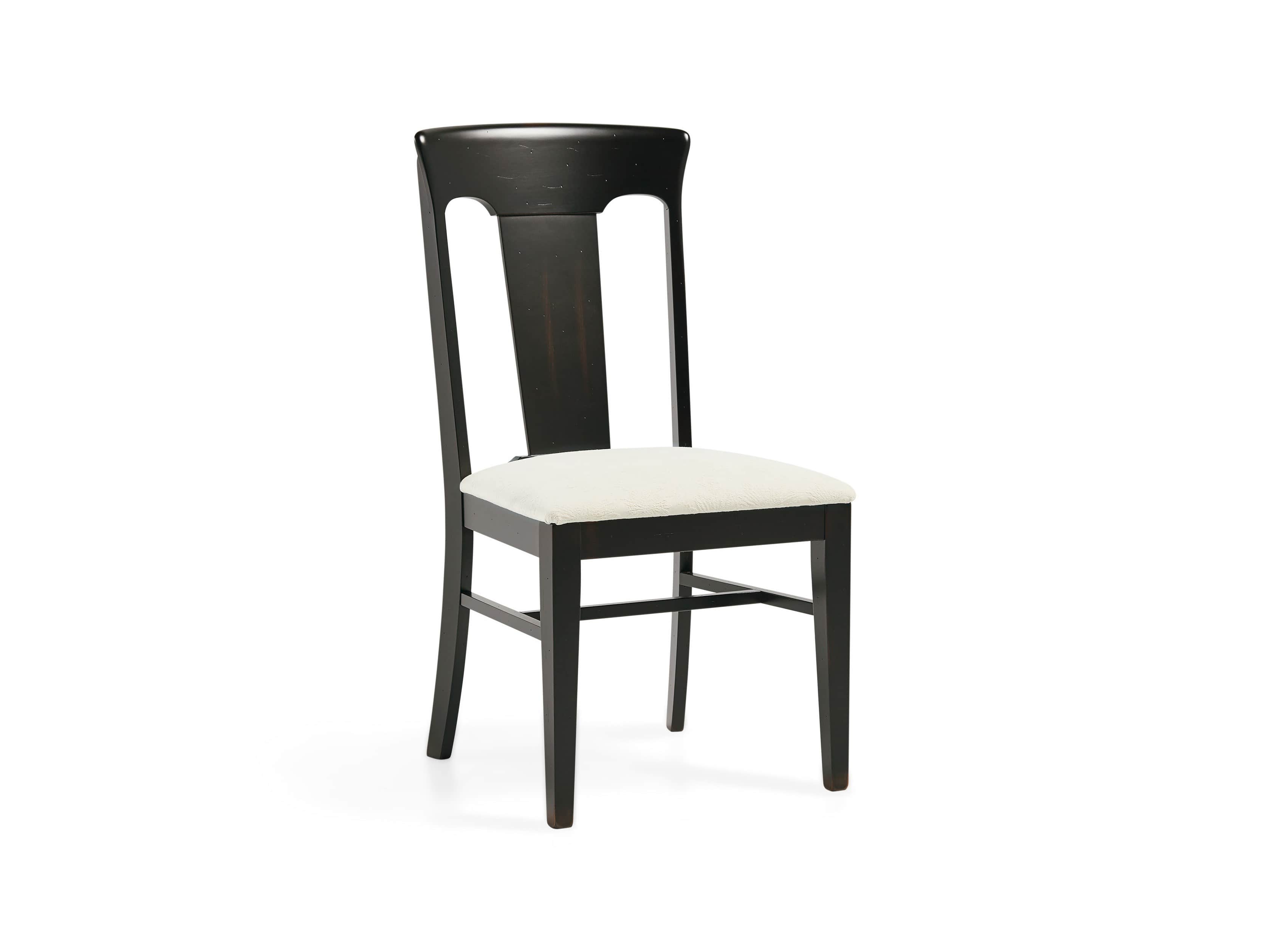 Holmes Dining Side Chair With Upholstered Seat In Aged Black, slide 4 of 8