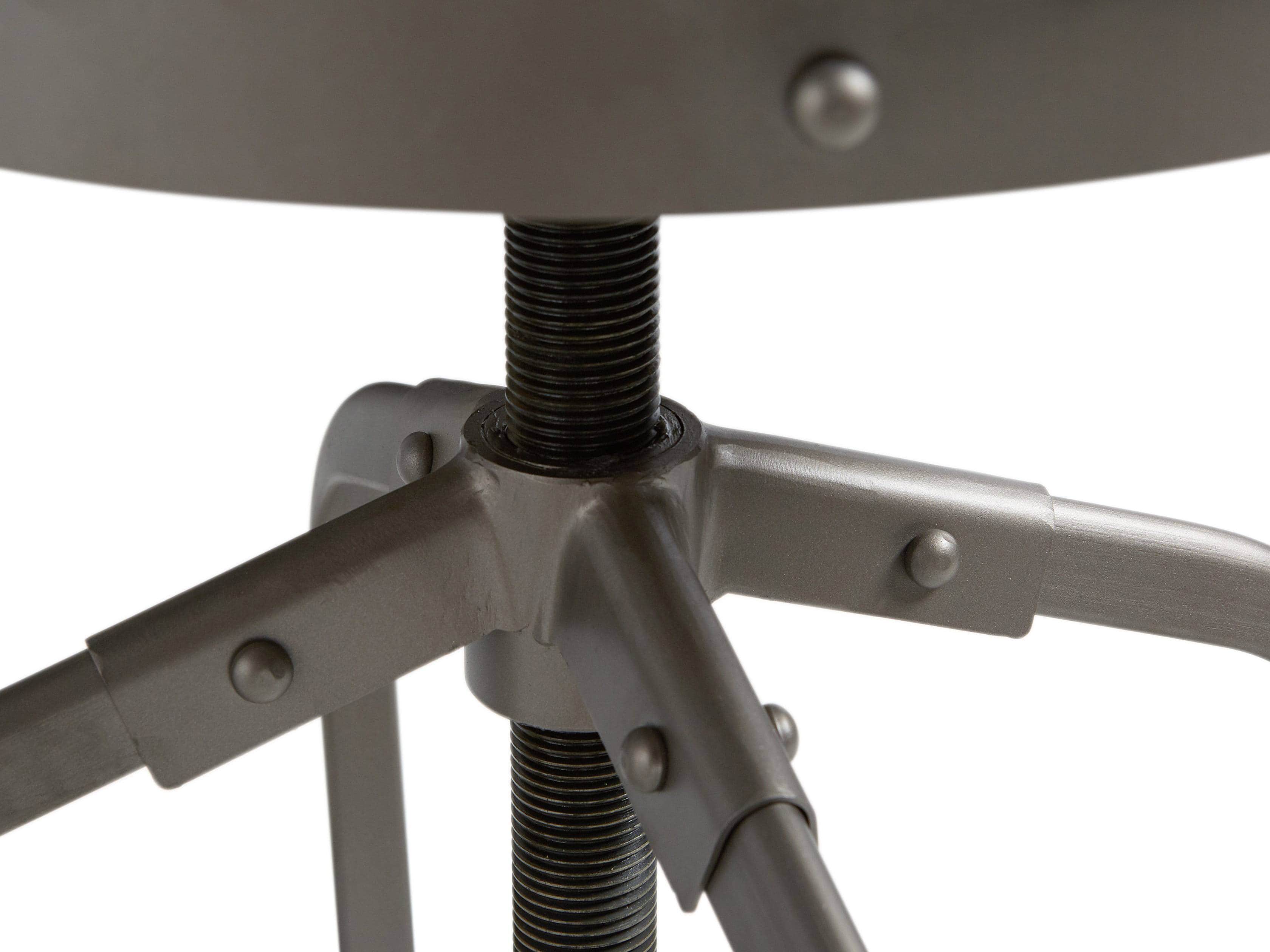 Industrial 19" Backless Stool in Metallic Grey and Silver Oak